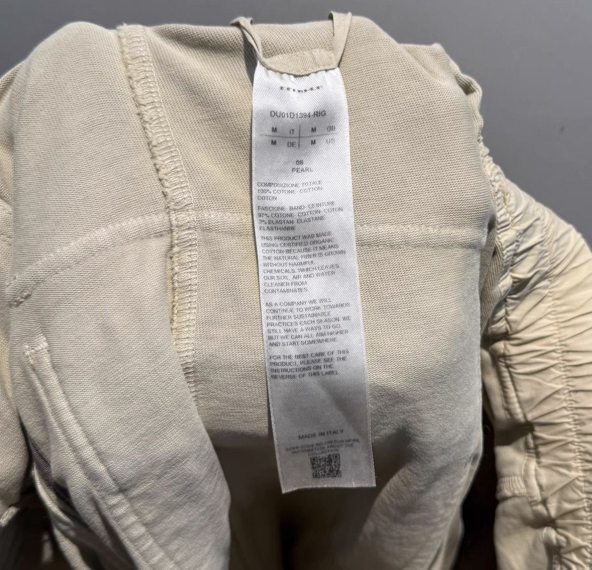 Rick Owens Rick Owens DRKSHDW Beige Drawstring Pants with Dual Loops Size US 34 / EU 50 - 5 Thumbnail