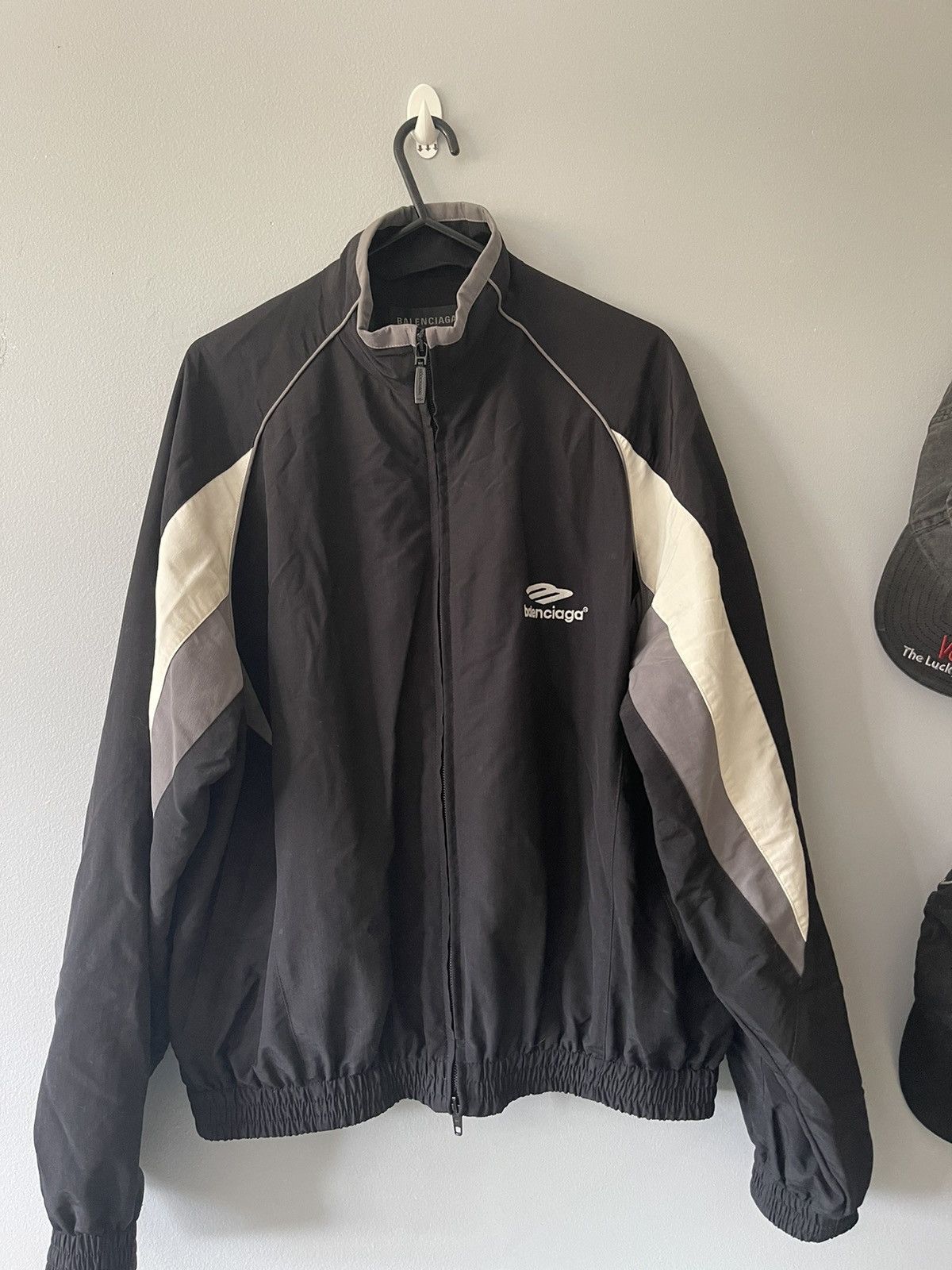 image of Balenciaga 3B Track Jacket in Black, Men's (Size Small)