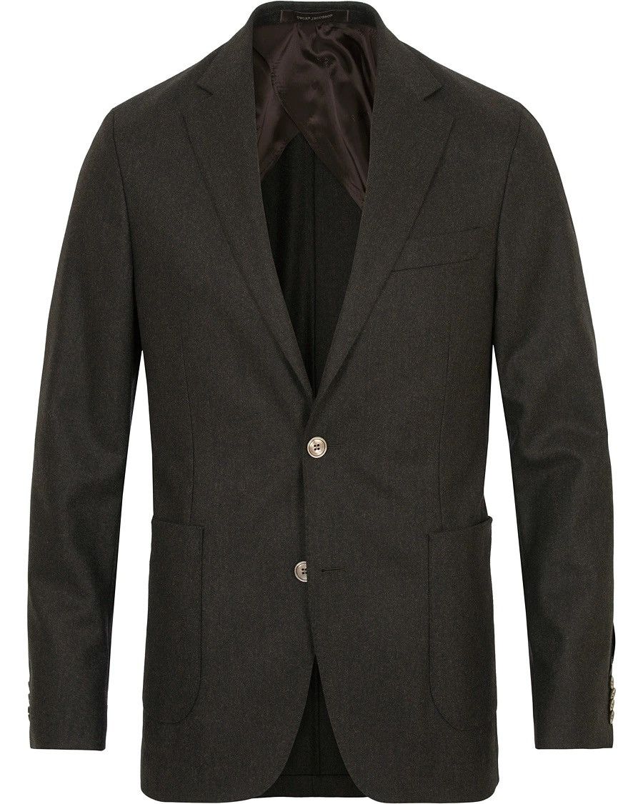 Designer × Oscar Jacobson Oscar Jacobson Premium Dark Brown Einar Suit Blazer Jacket Size 36S - 2 Thumbnail