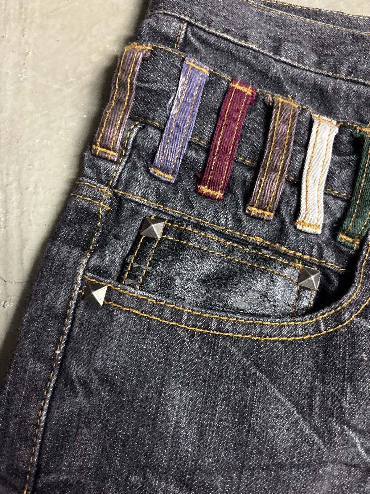 Japanese Brand Nylaus Double Waist Denim Jeans Studded Size US 32 / EU 48 - 15 Thumbnail
