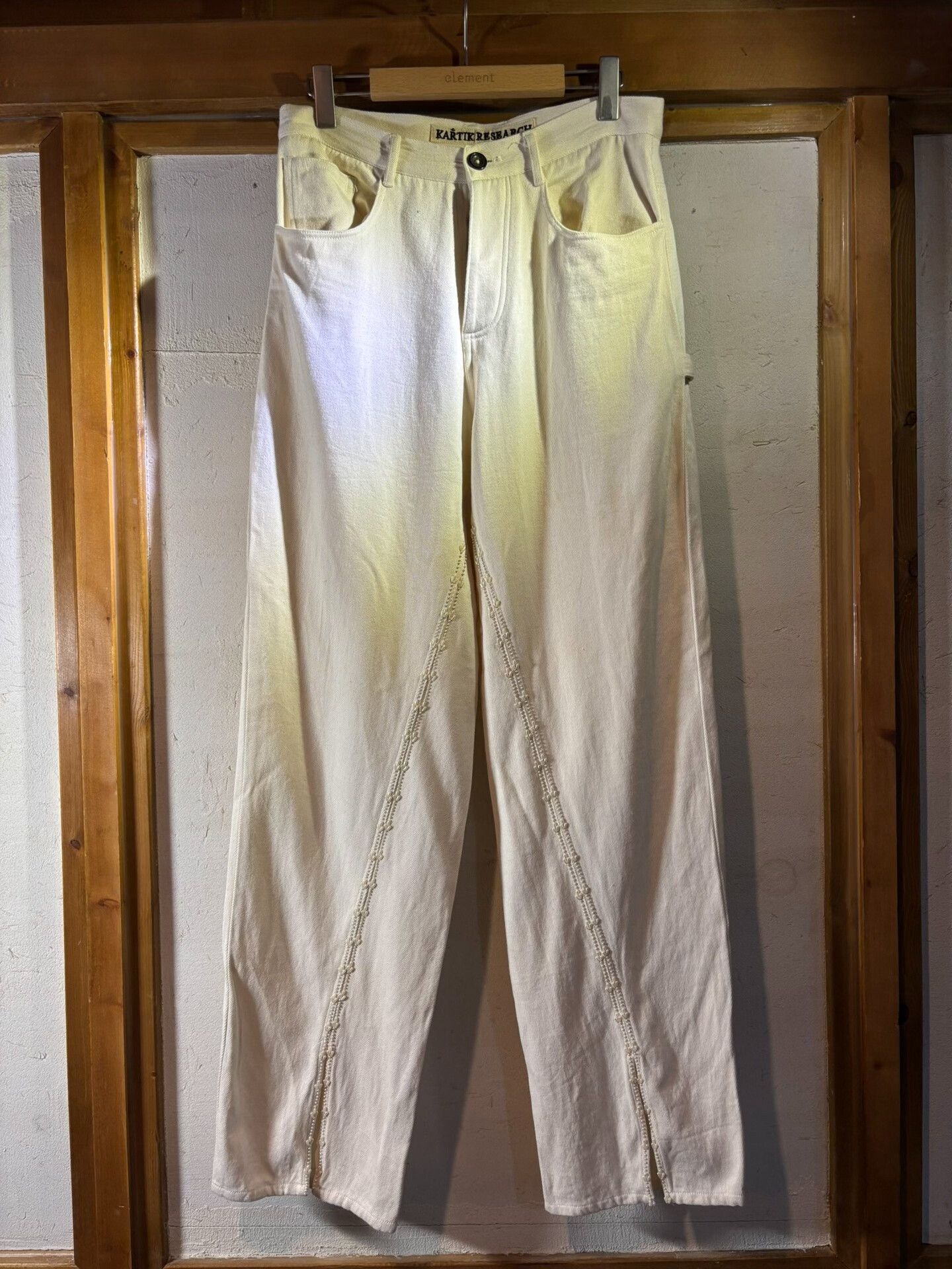 Kartik Research Karu Research White Split Painter Pants Size 32" / US 10 / IT 46 - 1 Thumbnail