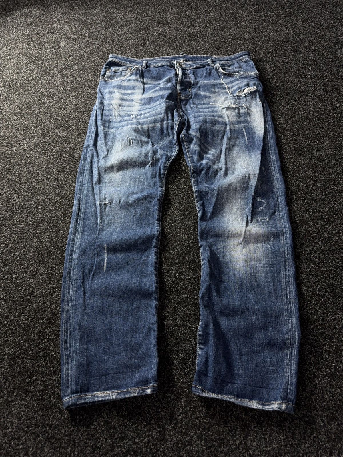 Dsquared2 Blue Distressed Denim Jeans Men’s pants