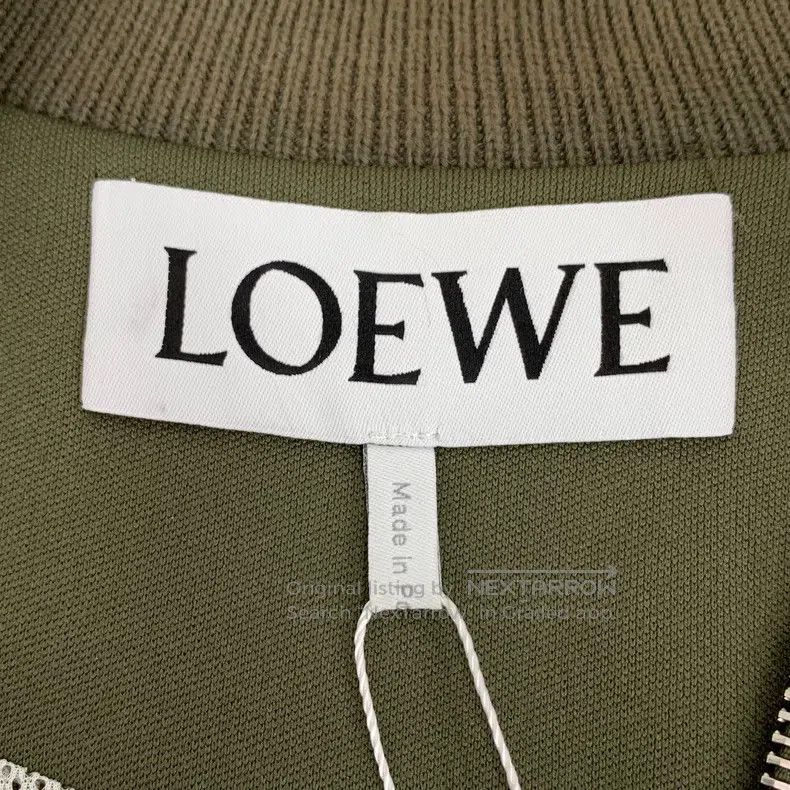 Loewe Loewe Dark Green Logo Embroidered Stand Collar Zip Long Sl Size S / US 4 / IT 40 - 5 Thumbnail