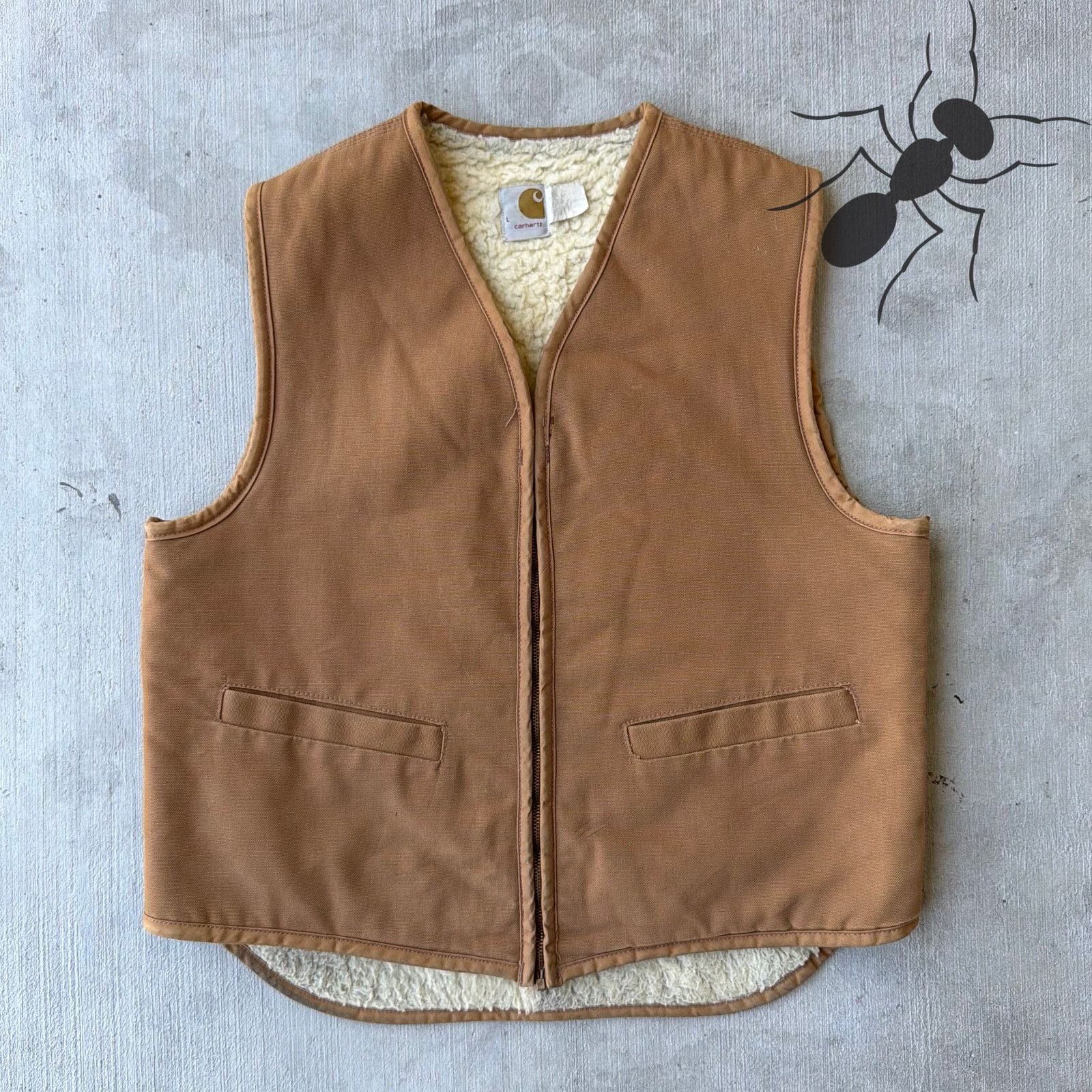Carhartt × Vintage Carhartt brown Sherpa work wear vest Size US M / EU 48-50 / 2 - 1 Thumbnail
