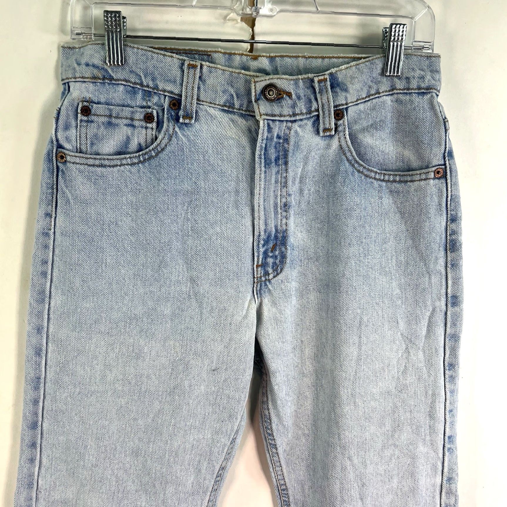 Levi's Levi's 505 Cropped Denim Jeans Women Size 30 Inseam 27 Light Wash Distressed Blue Regular Fit Size 30" / US 8 / IT 44 - 2 Thumbnail