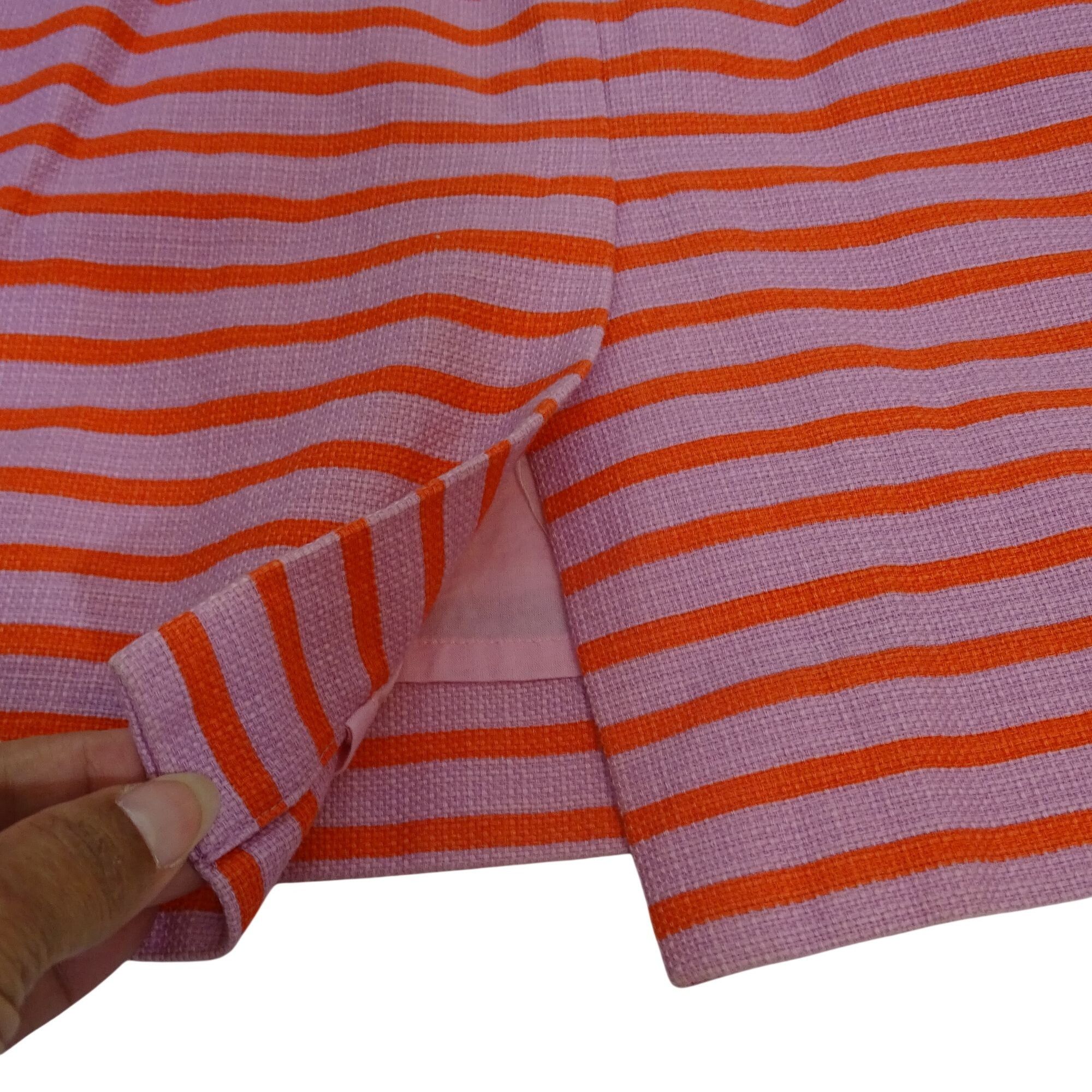 J.Crew J Crew The Pencil Skirt Women Size 12 Purple Orange Stripe Size 34" / US 12 / IT 48 - 2 Thumbnail
