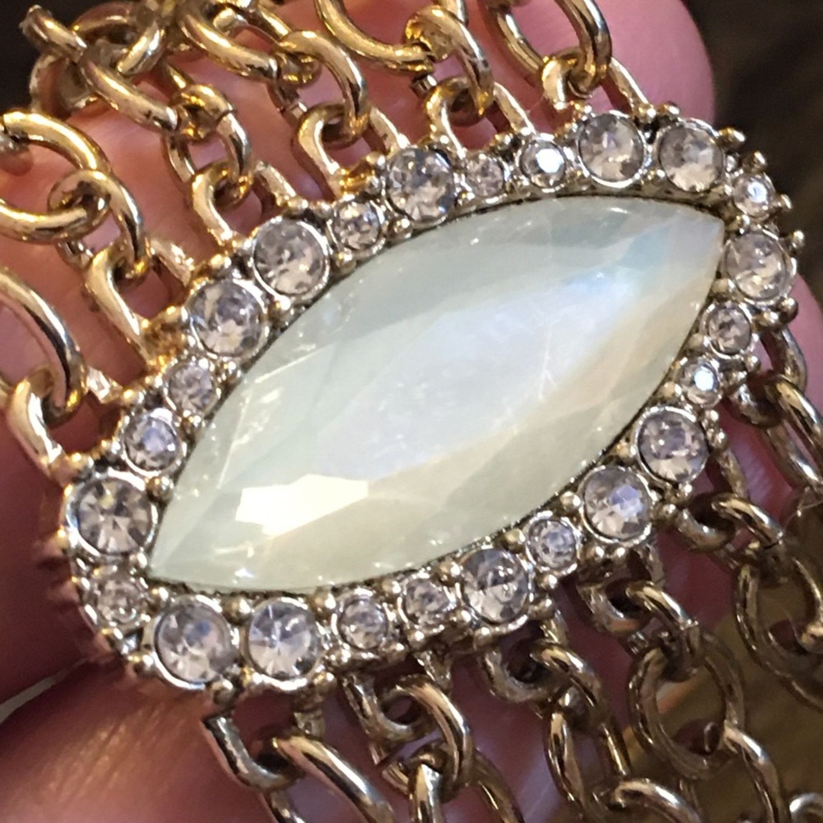 Jewelry Marquis faux opal rhinestone gold chain bracelet Size ONE SIZE - 6 Thumbnail