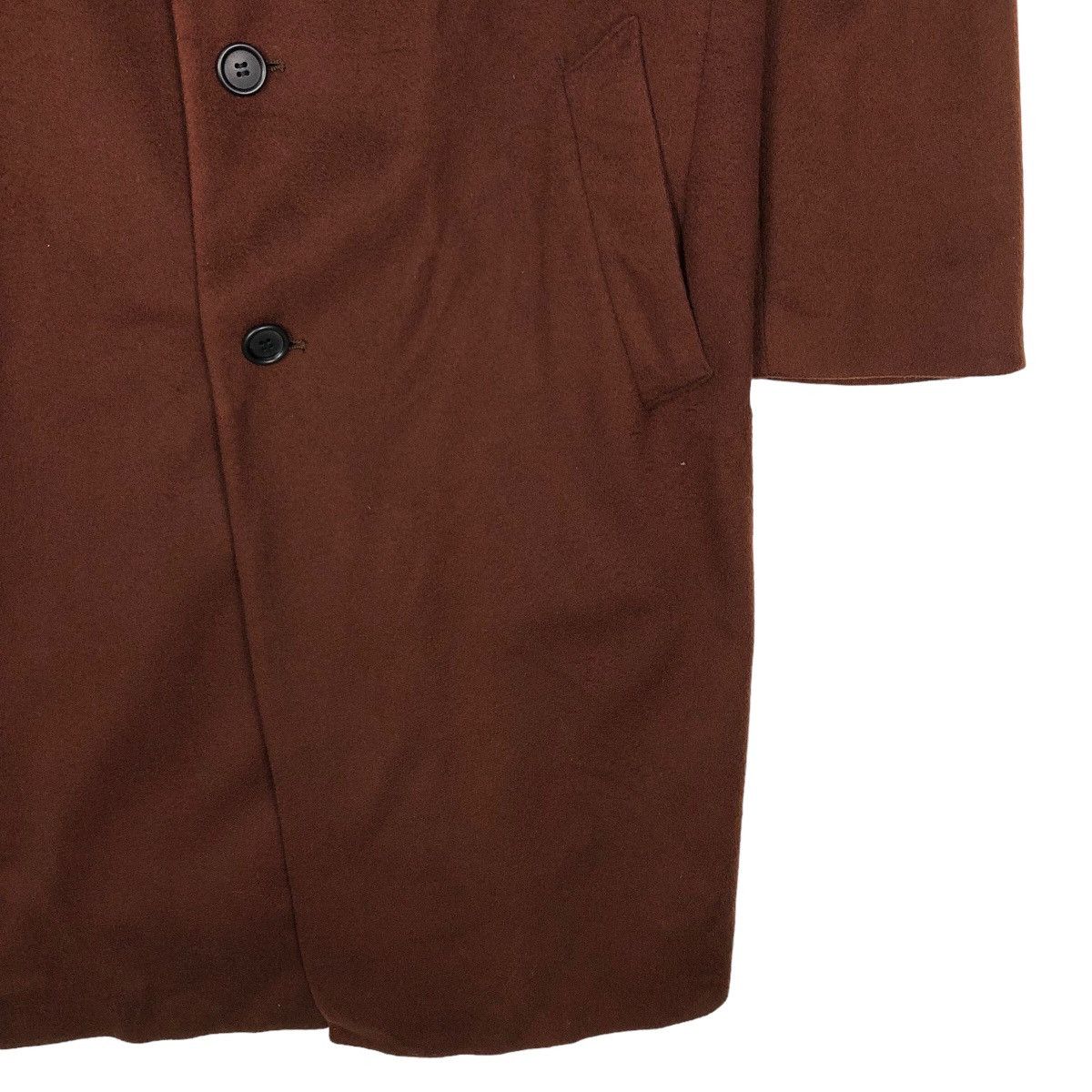 Japanese Brand 🔥Rich Brown - Long Fly Coats Wool Double Breast Green Label Size US M / EU 48-50 / 2 - 4 Thumbnail