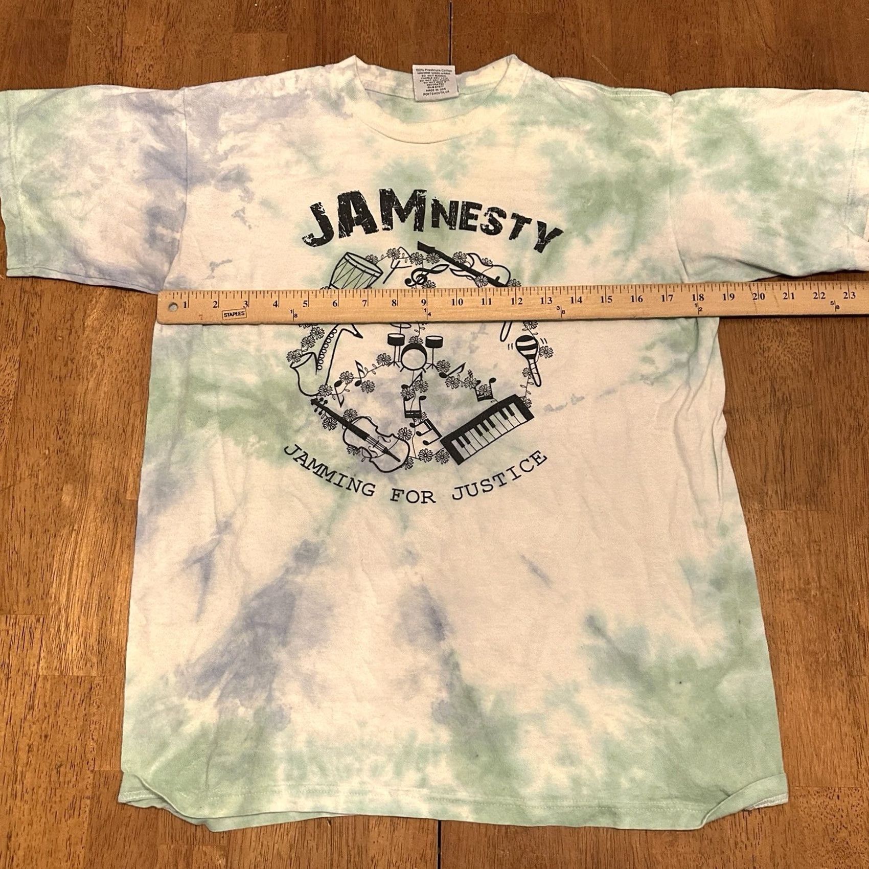 Vintage VINTAGE Tie Dye Music T Shirt JAMnesty Jamming For Justice Small Y2K Jensen Mens S Blue Size US S / EU 44-46 / 1 - 6 Thumbnail