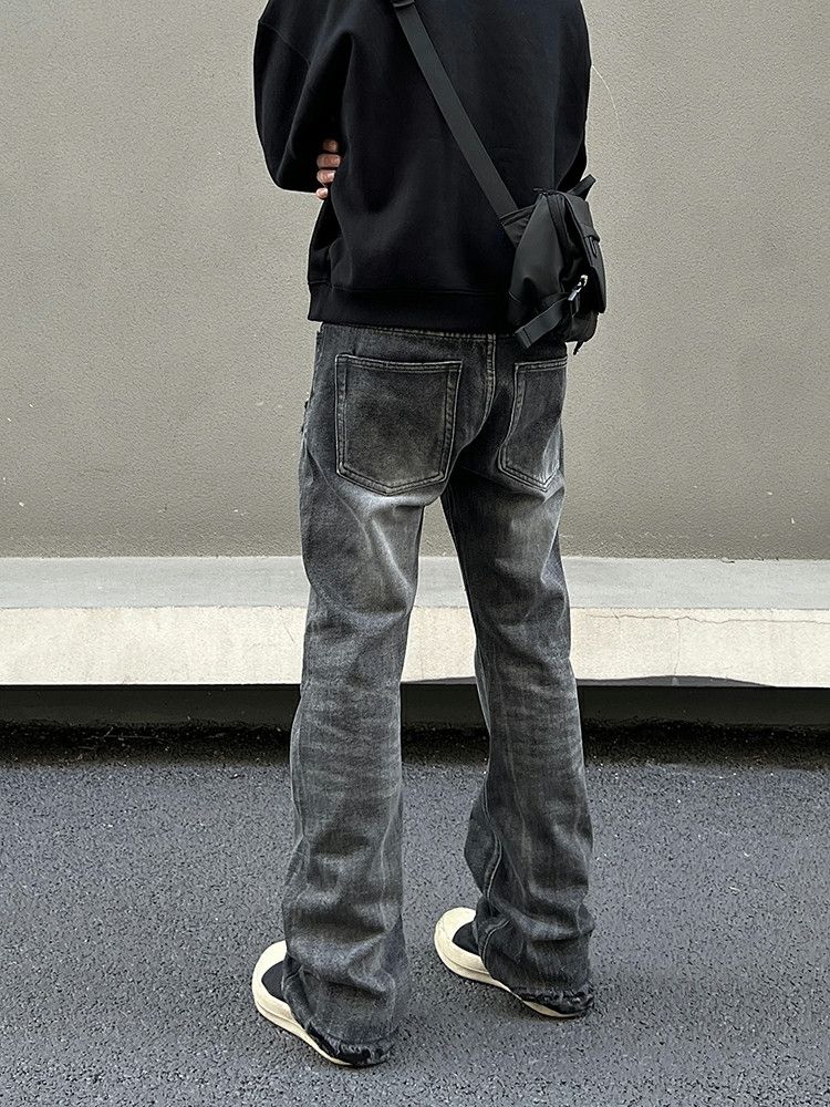 punk grunge damaged washed flared jeans