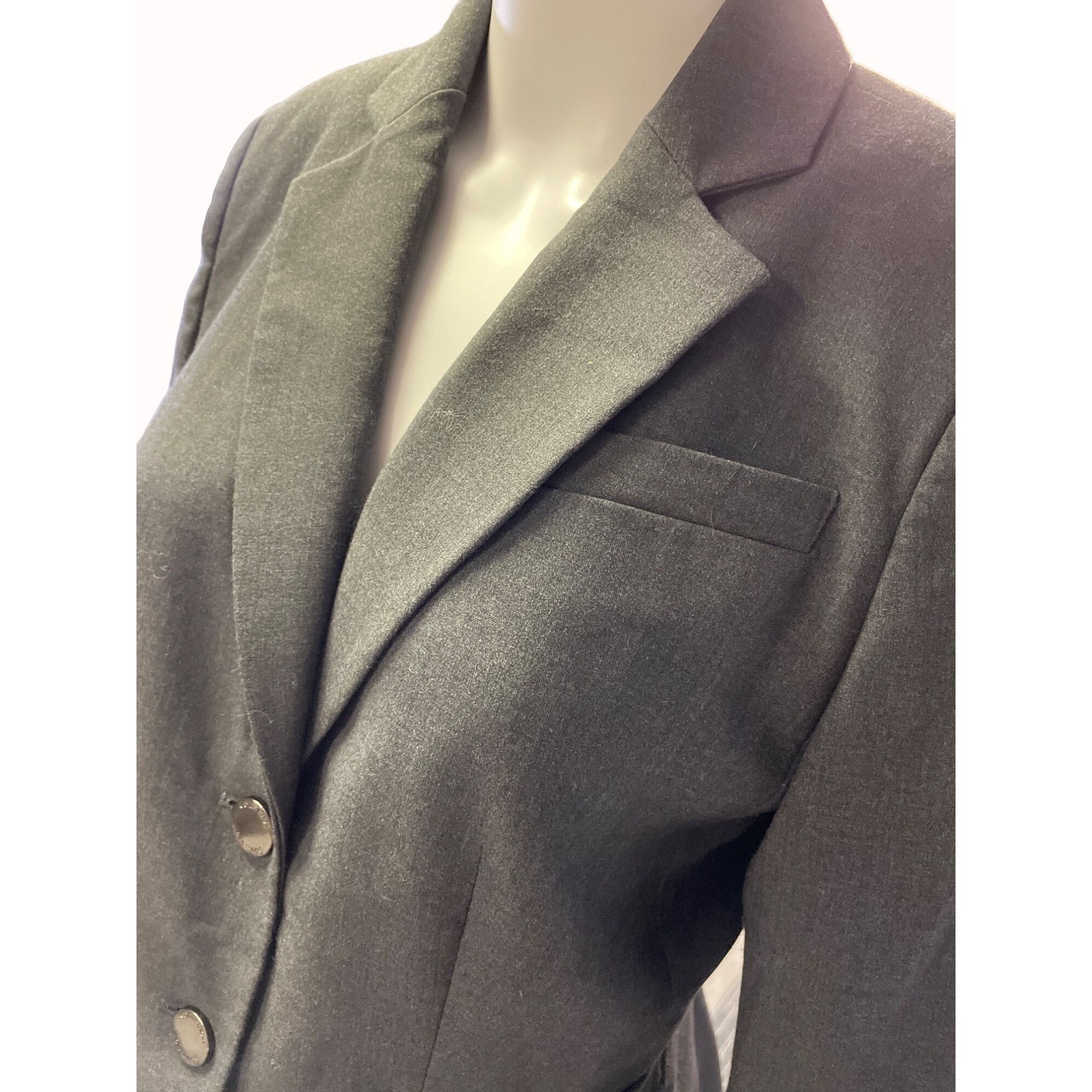 Calvin Klein Calvin Klein Women's Gray Blazer 2 pocket closure Size 4 SKU Size S / US 4 / IT 40 - 2 Thumbnail