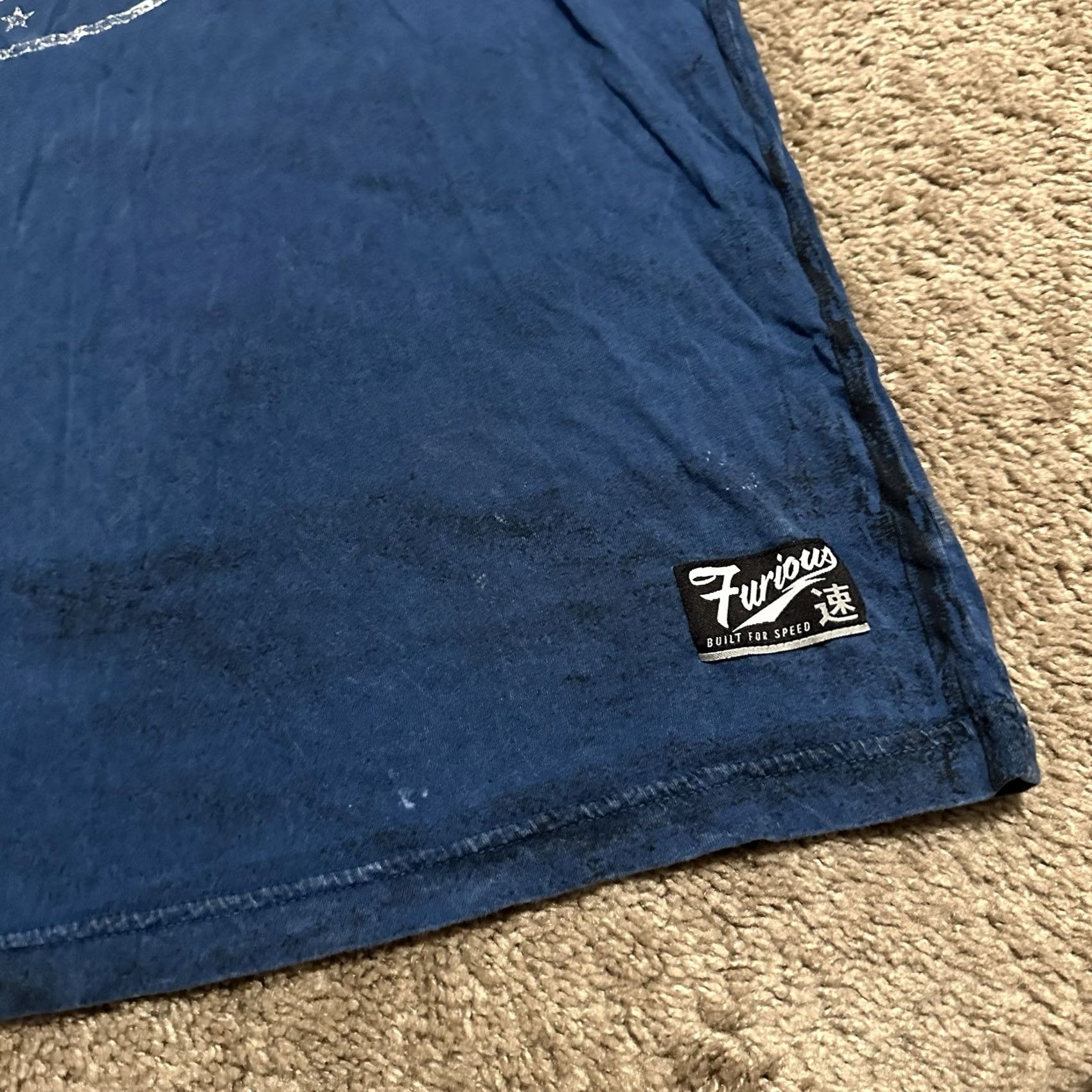 Affliction Affliction Shirt Mens L Blue Camouflage Crew Neck Short Sleeve Logo Grunge Skull Y2K Fast and Furious High Performance Sc Size US L / EU 52-54 / 3 - 2 Thumbnail