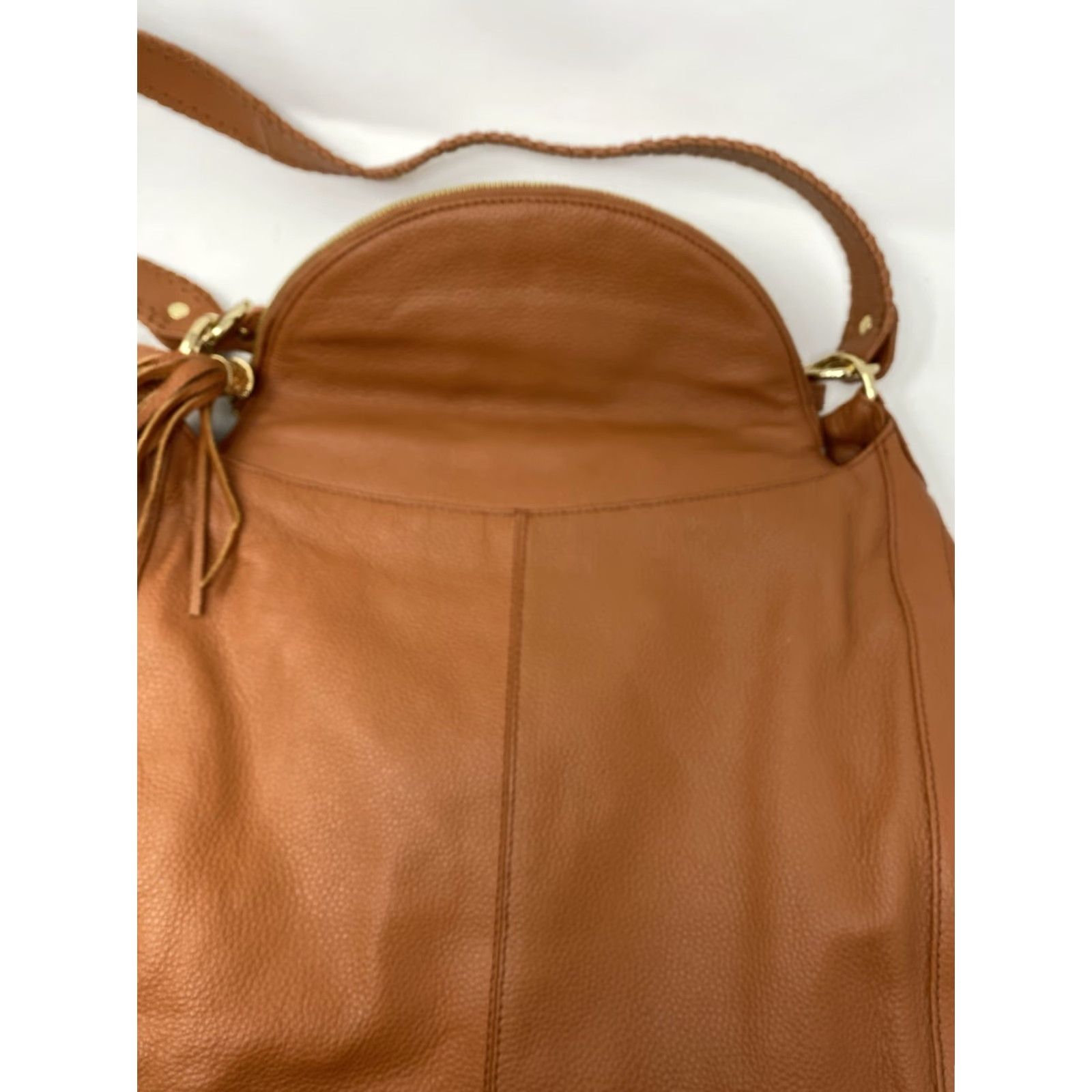 Vintage Onna Ehrlich Shoulder Bag Brown Pebbled Leather Large Tassel Purse Purse Tassel Gold Hardware Zip Inner Pockets Women's Bag Cleaning: See Photos Size ONE SIZE - 3 Thumbnail