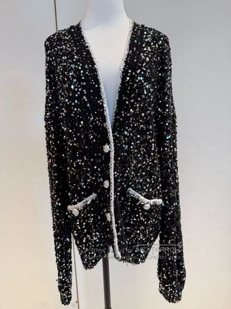 Chanel Chanel 23S high-fixed sequin cardigan coat Size XS / US 0-2 / IT 36-38 - 1 Thumbnail