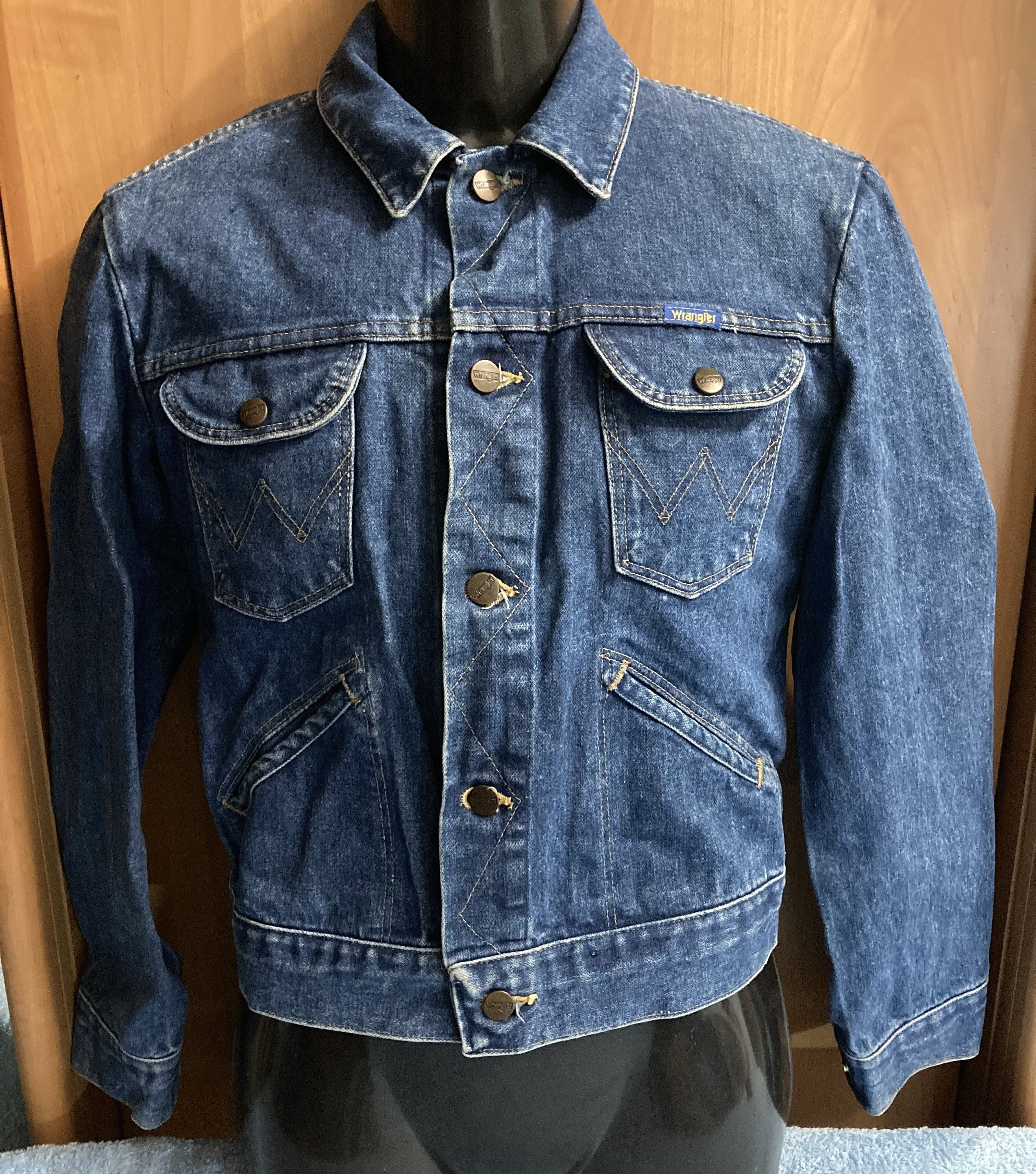 Vintage × Wrangler Wrangler Indigo denim jacket Classic 80-90s denim jacket Size US S / EU 44-46 / 1 - 4 Thumbnail