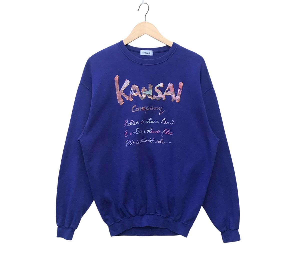 Kansai hotsell Yamamoto Spellout Embroidery Pullover Jumper Sweatshirt Vintage