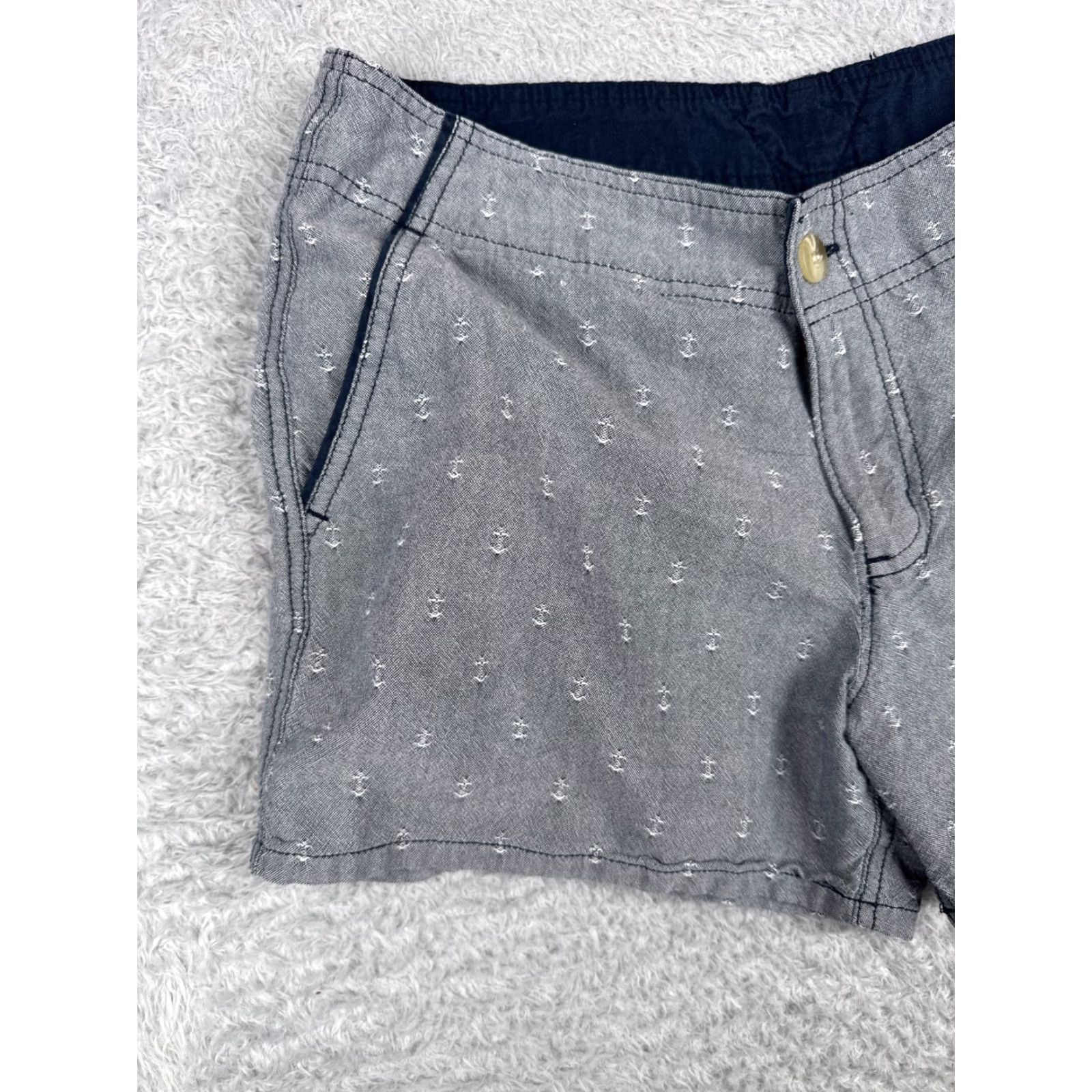 Vintage Columbia Shorts Womens 10 Blue PFG Anchor All Over Print Fishing Boating Cotton Size 32" / US 10 / IT 46 - 3 Thumbnail