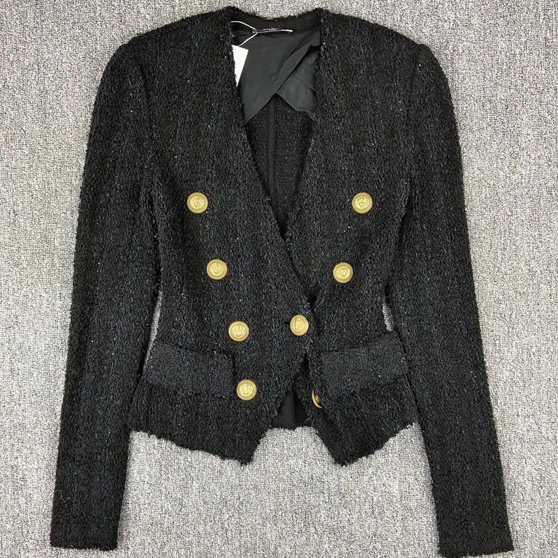 Balmain Balmain Women's Black Cotton Blazer, Size XS 0089 Size XS / US 0-2 / IT 36-38 - 1 Thumbnail