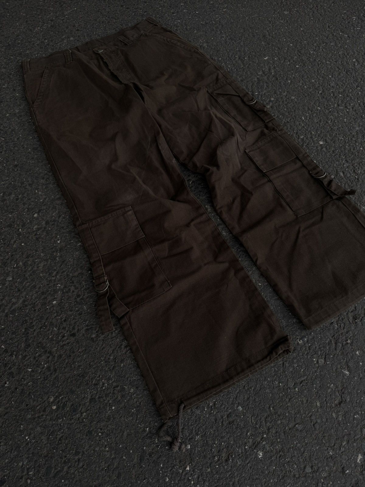 Designer × Vintage Brown Wide-Leg Cargo Pants Baggy Fit Utility Style 30/33 Size US 30 / EU 46 - 3 Thumbnail