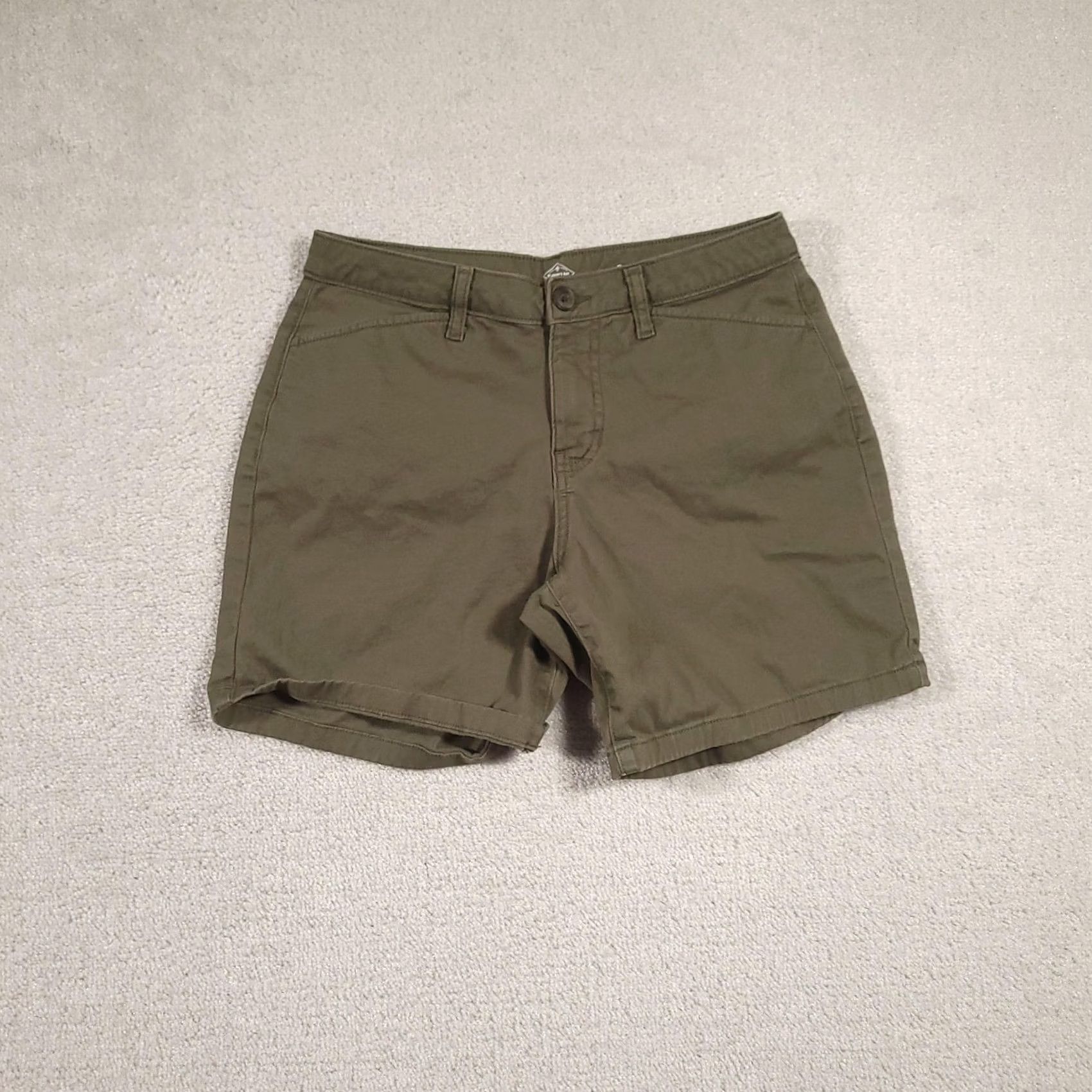 Vintage St. John's Bay Shorts Womens 8 Olive Green 7 Inch Chino Stretch Cotton Casual Flat Front Womens Shorts Size 30" / US 8 / IT 44 - 2 Thumbnail