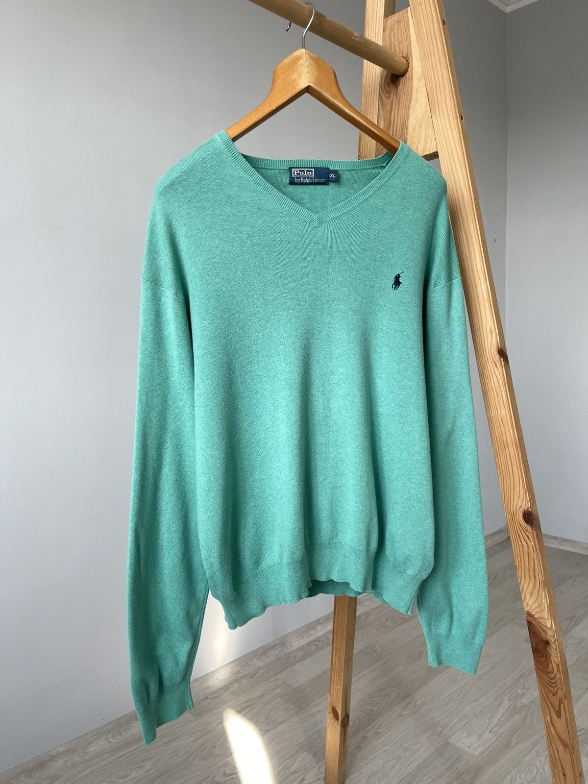 Polo Ralph Lauren VINTAGE 90s POLO RALPH LAUREN VNECK MINT PIMA COTTON SWEATER Size US XL / EU 56 / 4 - 1 Thumbnail