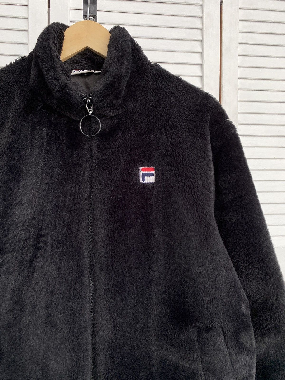 Fila Vintage FILA Sherpa Fleece Jacket Big Back Logo Oversized Size US M / EU 48-50 / 2 - 5 Thumbnail
