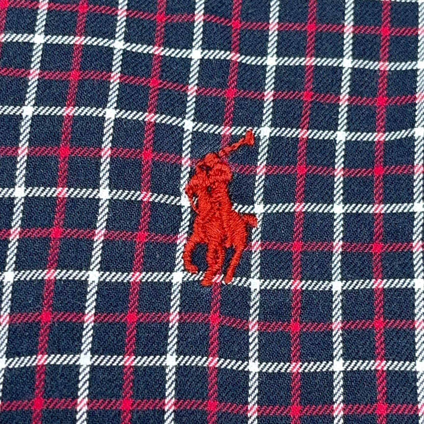 Ralph Lauren Ralph Lauren Shirt Men Large Blue Red Button Up Plaid Collar Down Logo Embroidered Casual Mystery Blake Tattersall A59 Size 42R - 4 Thumbnail