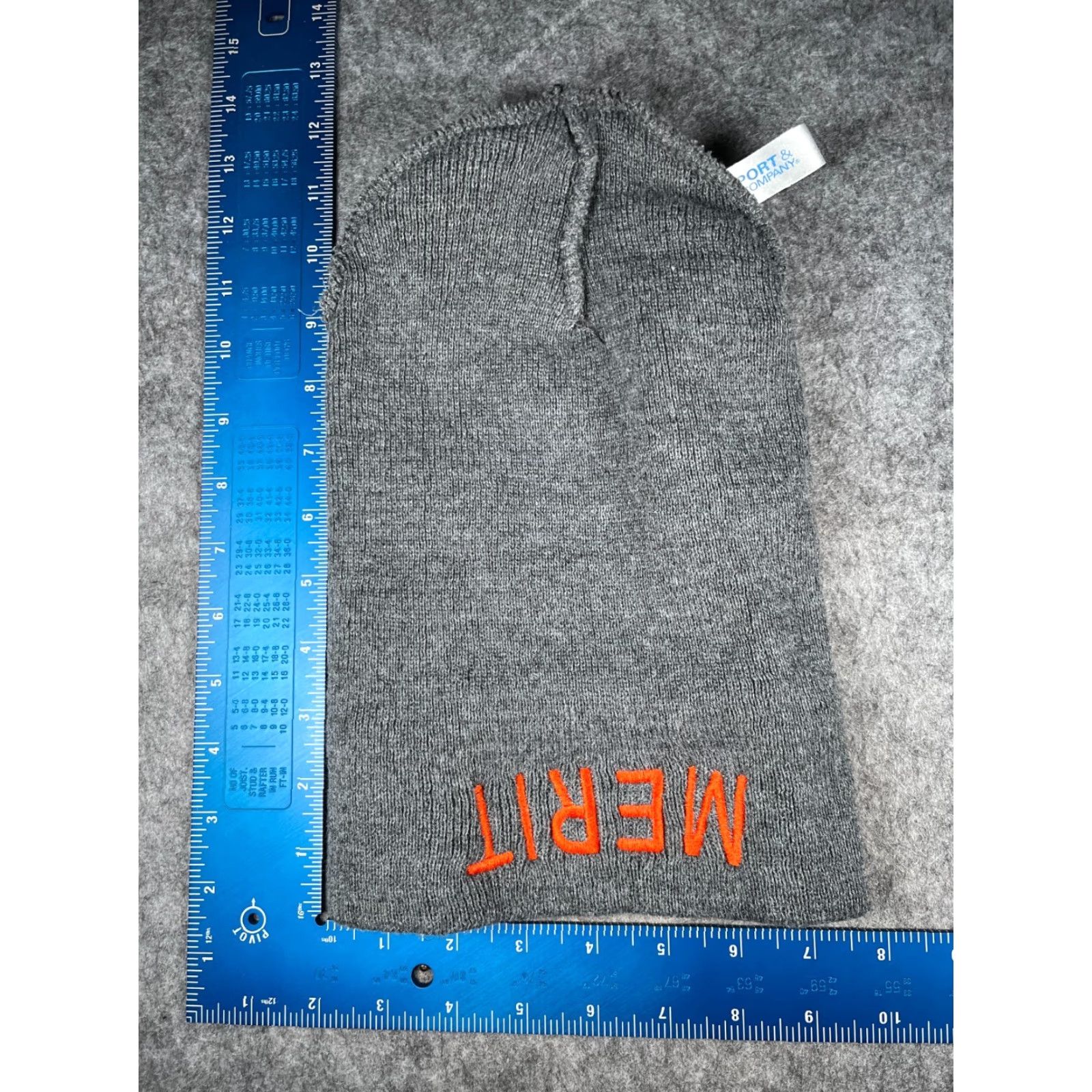 Port & Company Port & Company Beanie Toque One Size Gray Knit 100% Acrylic Embroidered Logo Adult Unisex Hats Size ONE SIZE - 5 Thumbnail