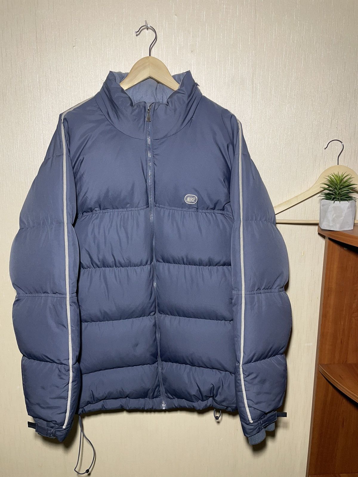 Image of Nike Vintage Down Jacket 90's in Blue, Men's (Size 2XL)