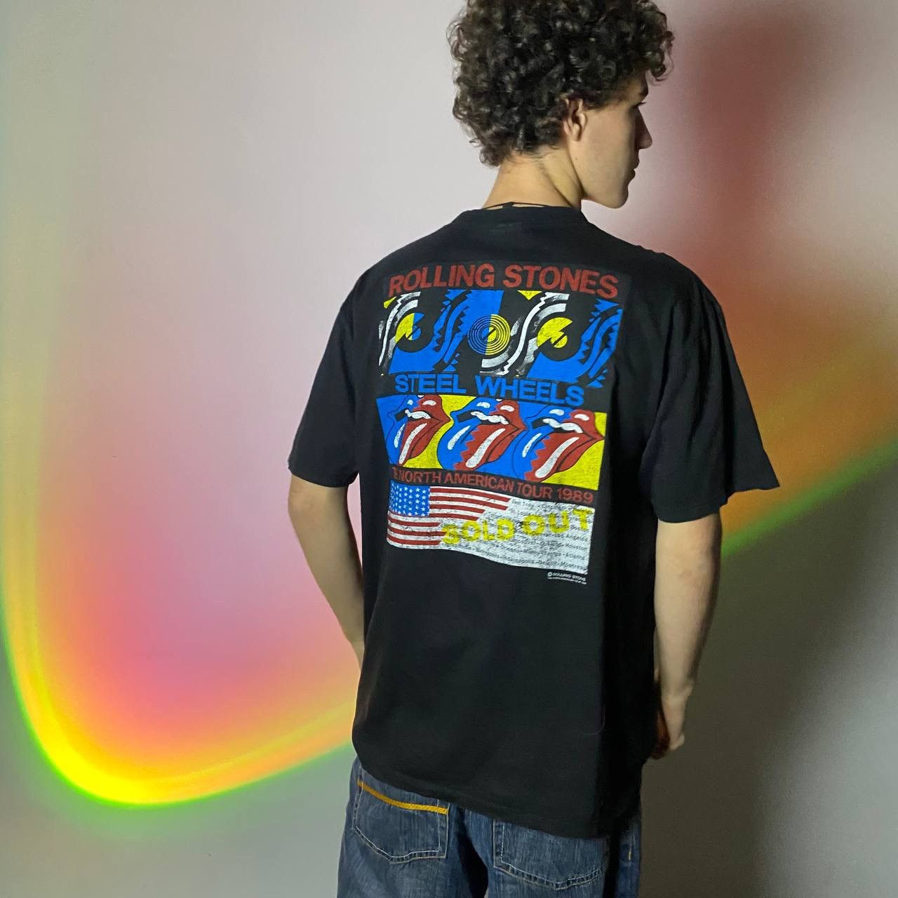 Band Tees × The Rolling Stones × Vintage 💥VINTAGE💥 The Rolling Stones 1989 american flag Tour Merch Size US XL / EU 56 / 4 - 11 Thumbnail