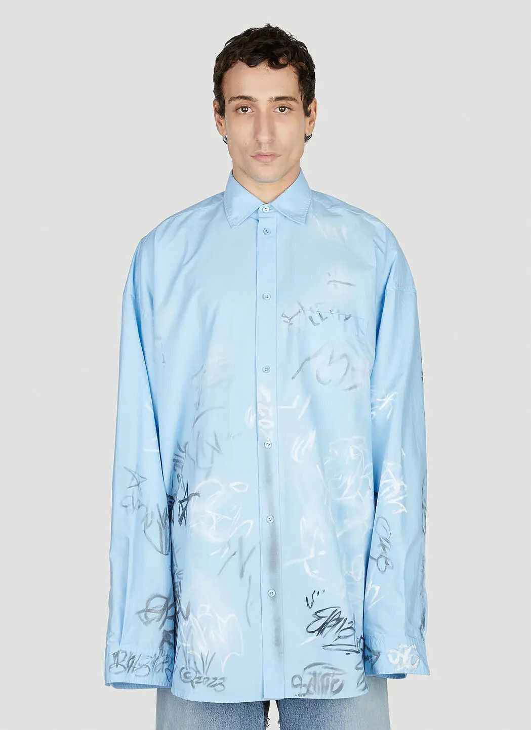 Balenciaga graffiti shirt oversized Size US XL / EU 56 / 4 - 1 Thumbnail