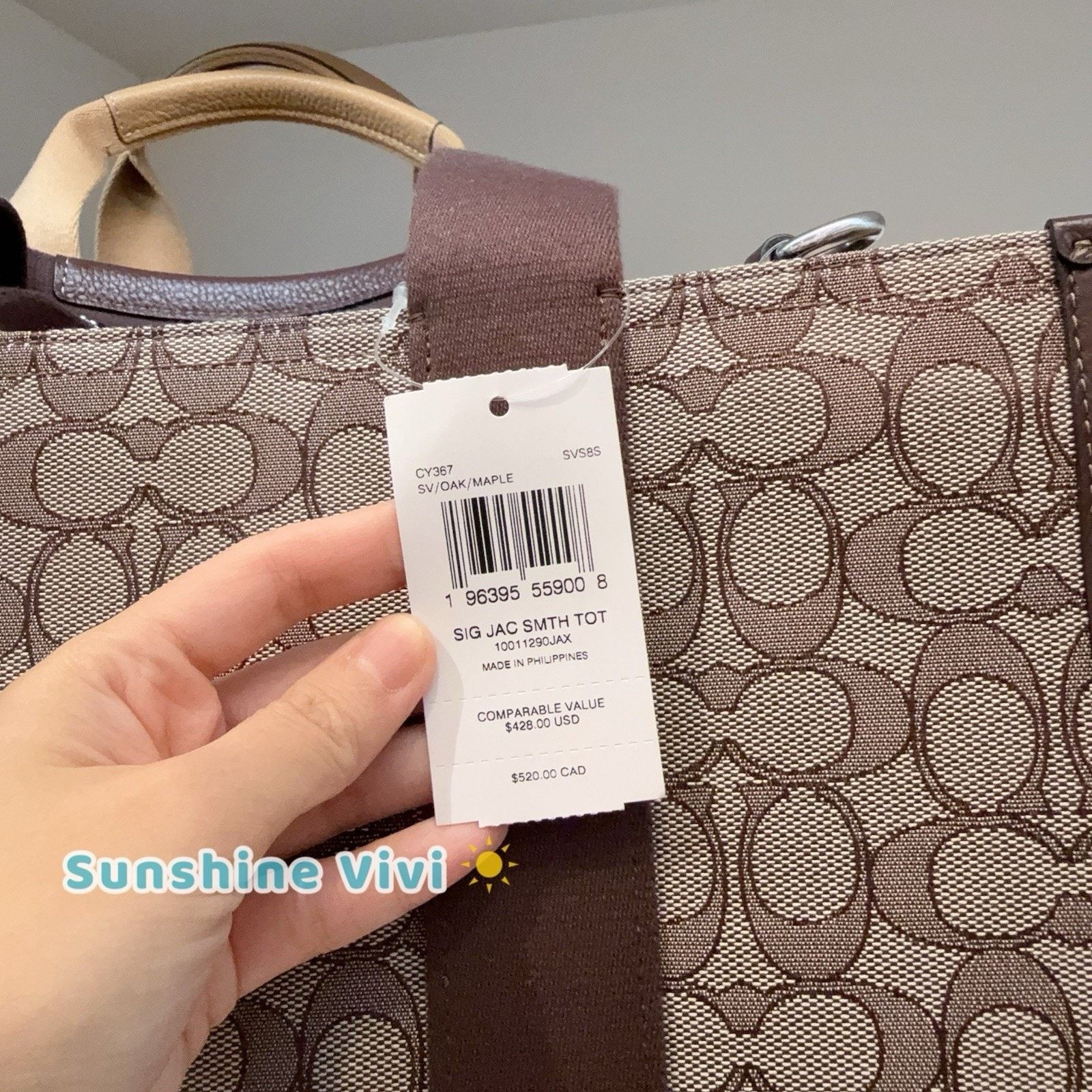 Coach NWT Coach Smith Tote Bag Jacquard CY367 OAK/MAPLE Silver Size ONE SIZE - 4 Thumbnail