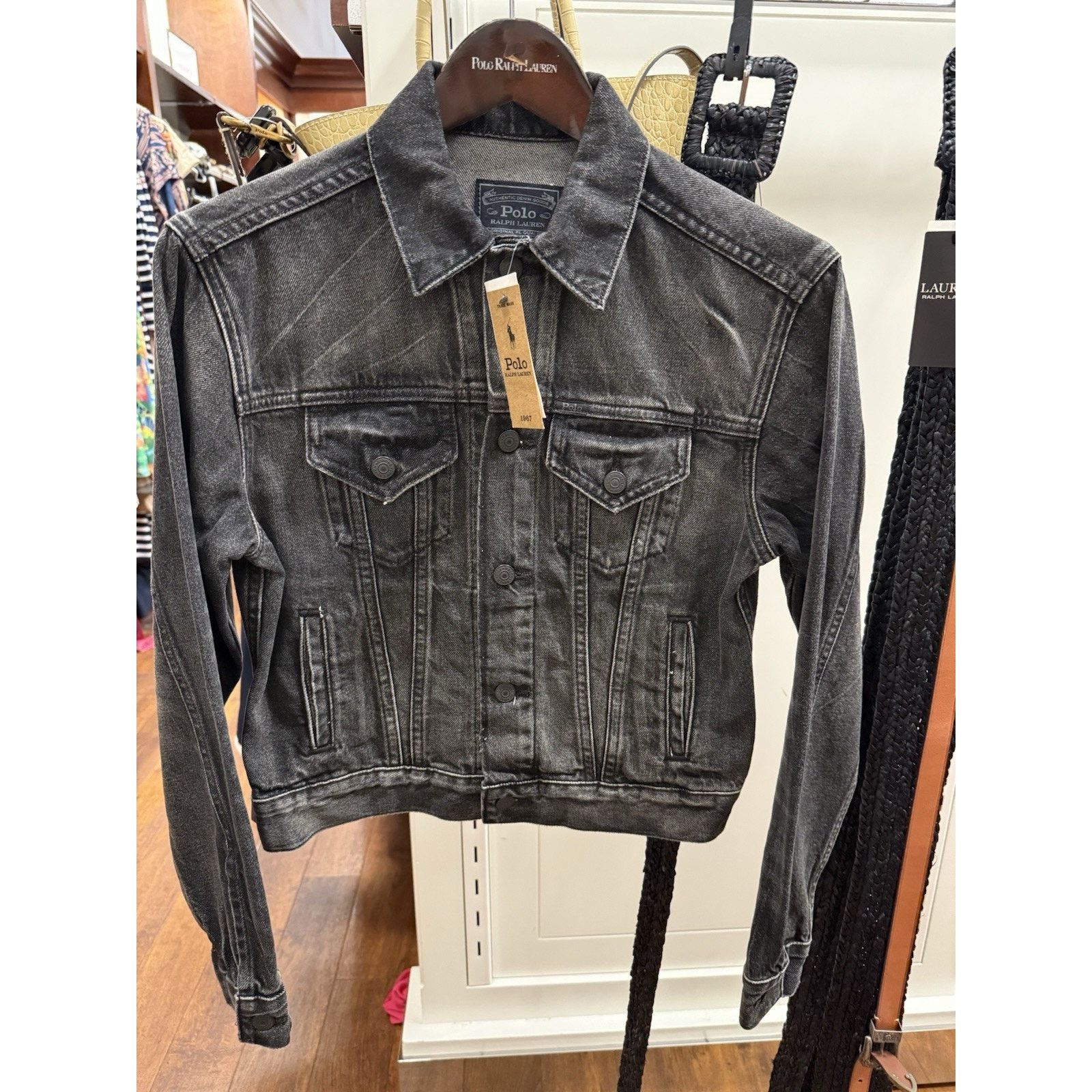 Ralph Lauren NWT POLO RALPH LAUREN Women Bear Black Denim Jean Jacket Size S / US 4 / IT 40 - 8 Thumbnail