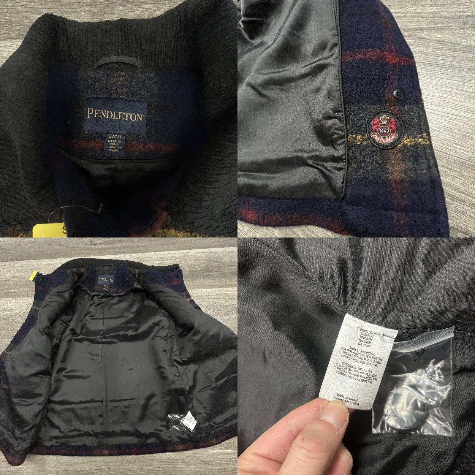 Pendleton Pendleton Jacket Womens Small Blue Plaid Wool Blend Pea Coat Button Lined NWT Size S / US 4 / IT 40 - 8 Thumbnail