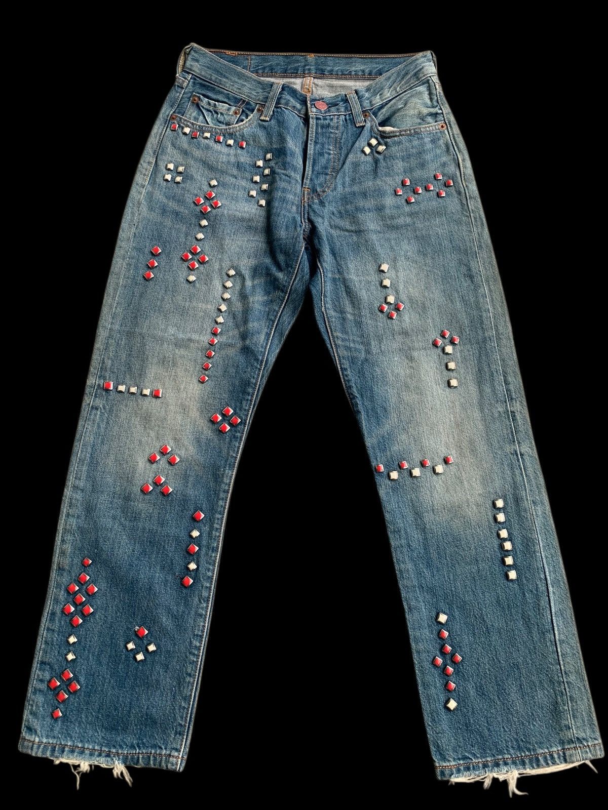 Japanese Brand × Levi's × Vintage Vintage Levi's 501 Custom Studded Jeans👖 Size 28" / US 6 / IT 42 - 1 Thumbnail