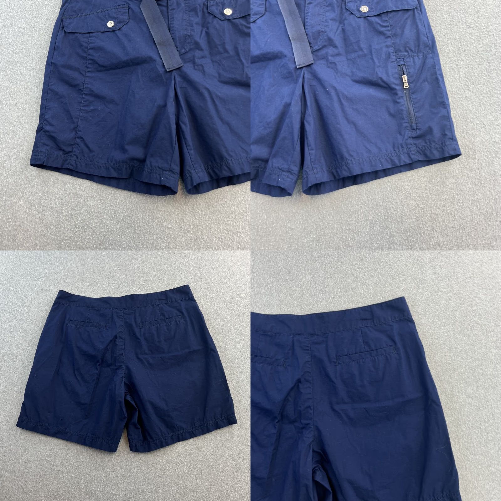 Ralph Lauren Lauren Ralph Lauren Shorts Womens 10 Belted Utility Cargo Pockets Navy Blue 100% Cotton Canvas Outdoor Casual Activewear Travel Mens Womens Girls Boys Size 32" / US 10 / IT 46 - 8 Thumbnail