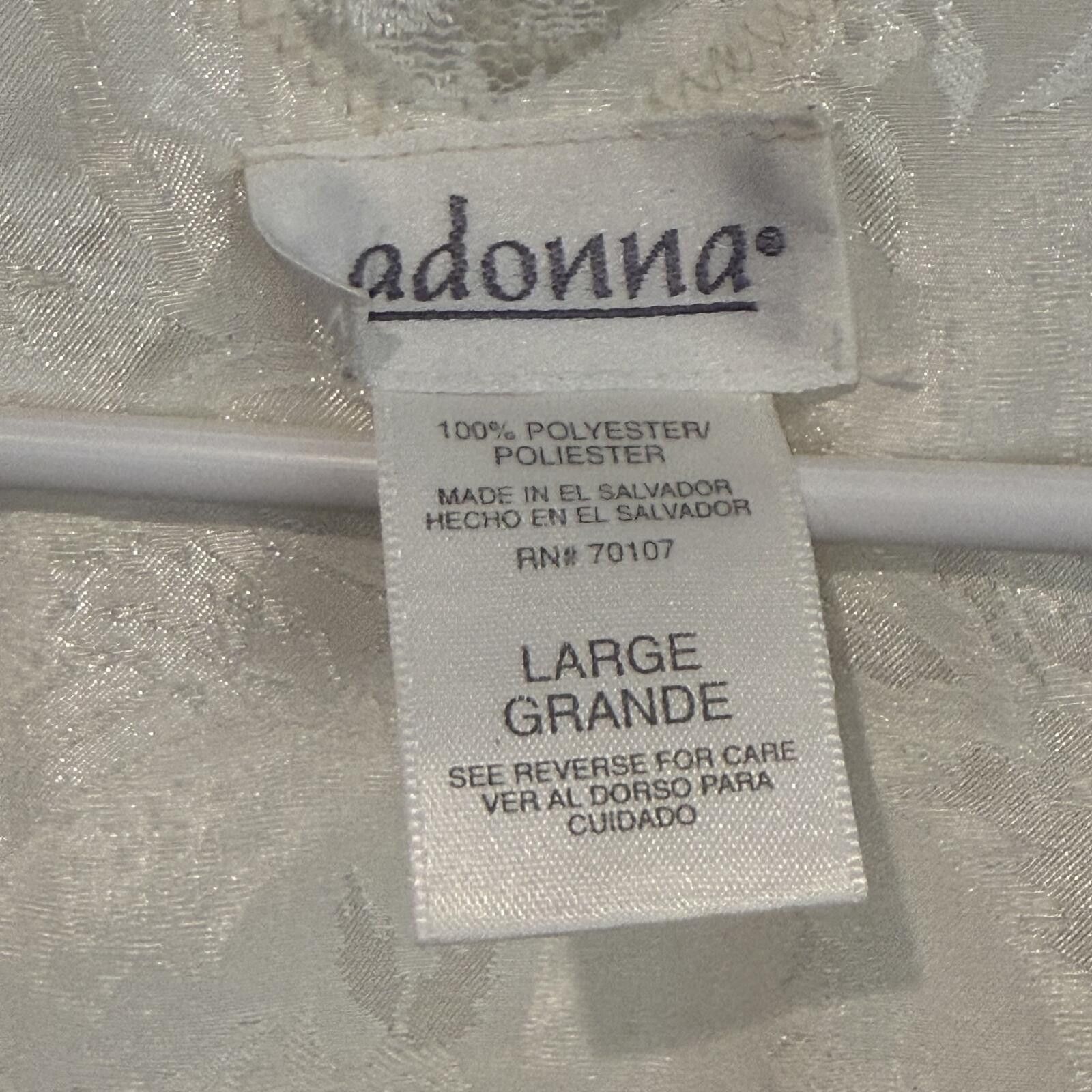 Unknown London VTG Elegant Cream Floral Jacquard Button-Up Gown Size ONE SIZE - 5 Thumbnail