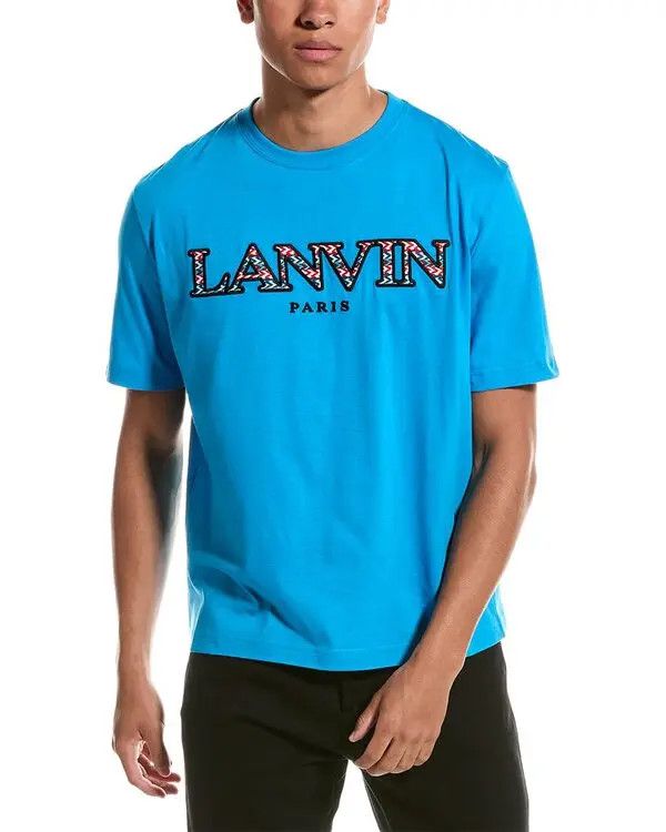 Lanvin o1w1db10724 T-Shirt in Blue Azur Size US XS / EU 42 / 0 - 2 Thumbnail