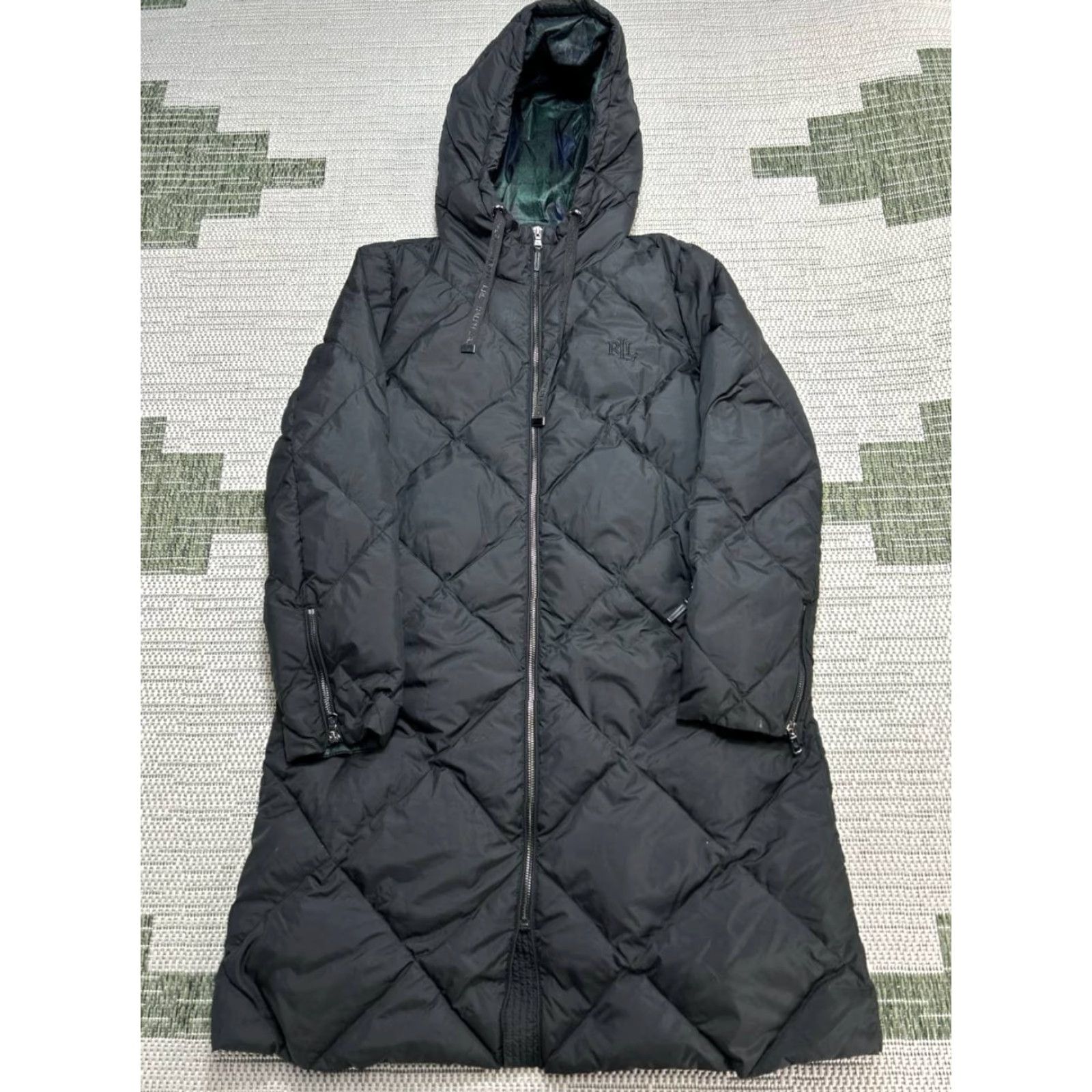 Ralph Lauren Lauren Ralph Lauren Hooded Diamond Quilted Coat Womens Small Black Full Zip Down Size S / US 4 / IT 40 - 2 Thumbnail
