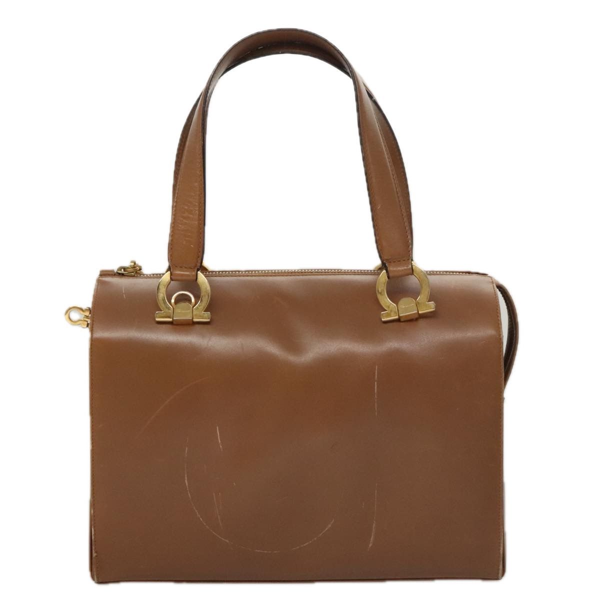Salvatore Ferragamo Gancini Brown Leather Handbag (Pre-Owned) Size ONE SIZE - 1 Thumbnail
