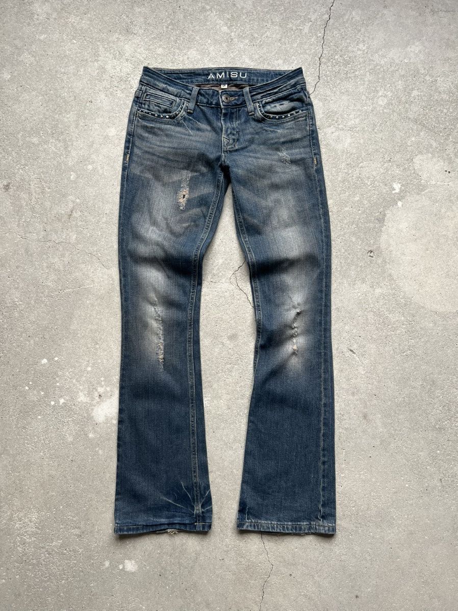 Hysteric Glamour × If Six Was Nine × Le Grande Bleu (L.G.B.) Rare Distressed Flared IfSixWasNine style jeans LGB Y2K Size 27" / US 4 / IT 40 - 11 Thumbnail