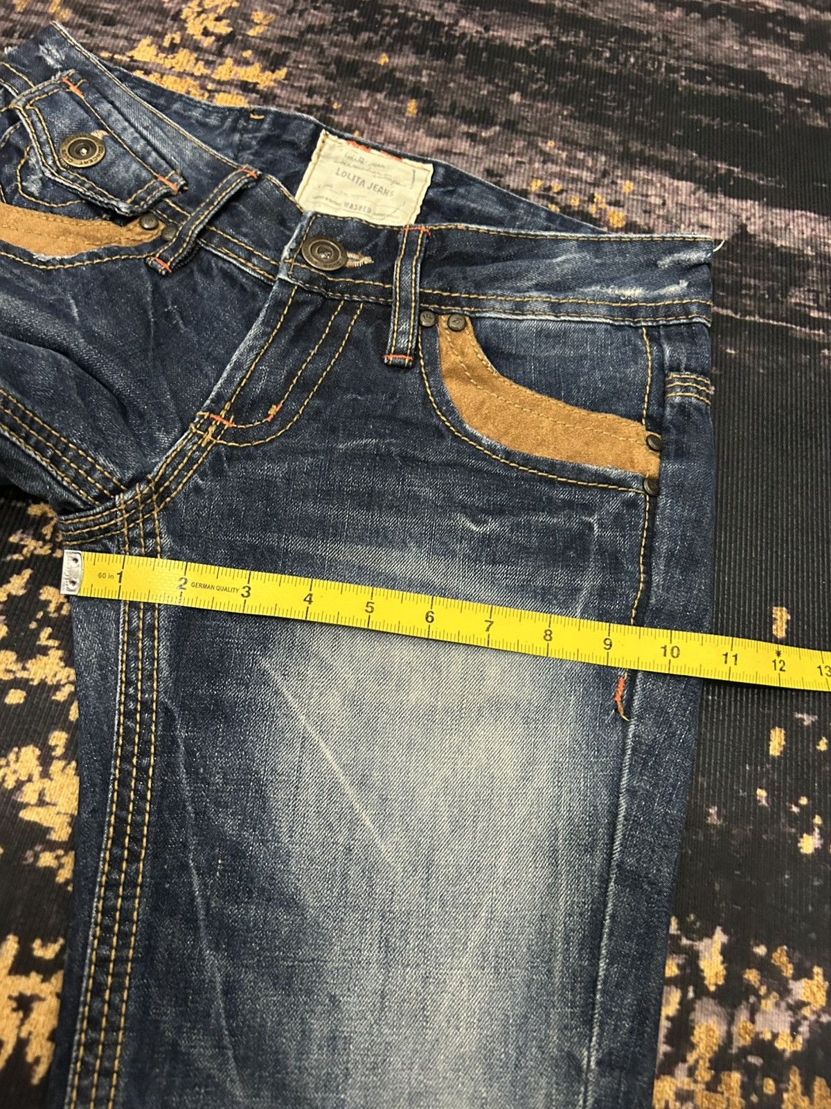 Tornado Mart Lolita Mud Clawmark Leather Pocket Back Flare Jeans Size US 30 / EU 46 - 19 Thumbnail