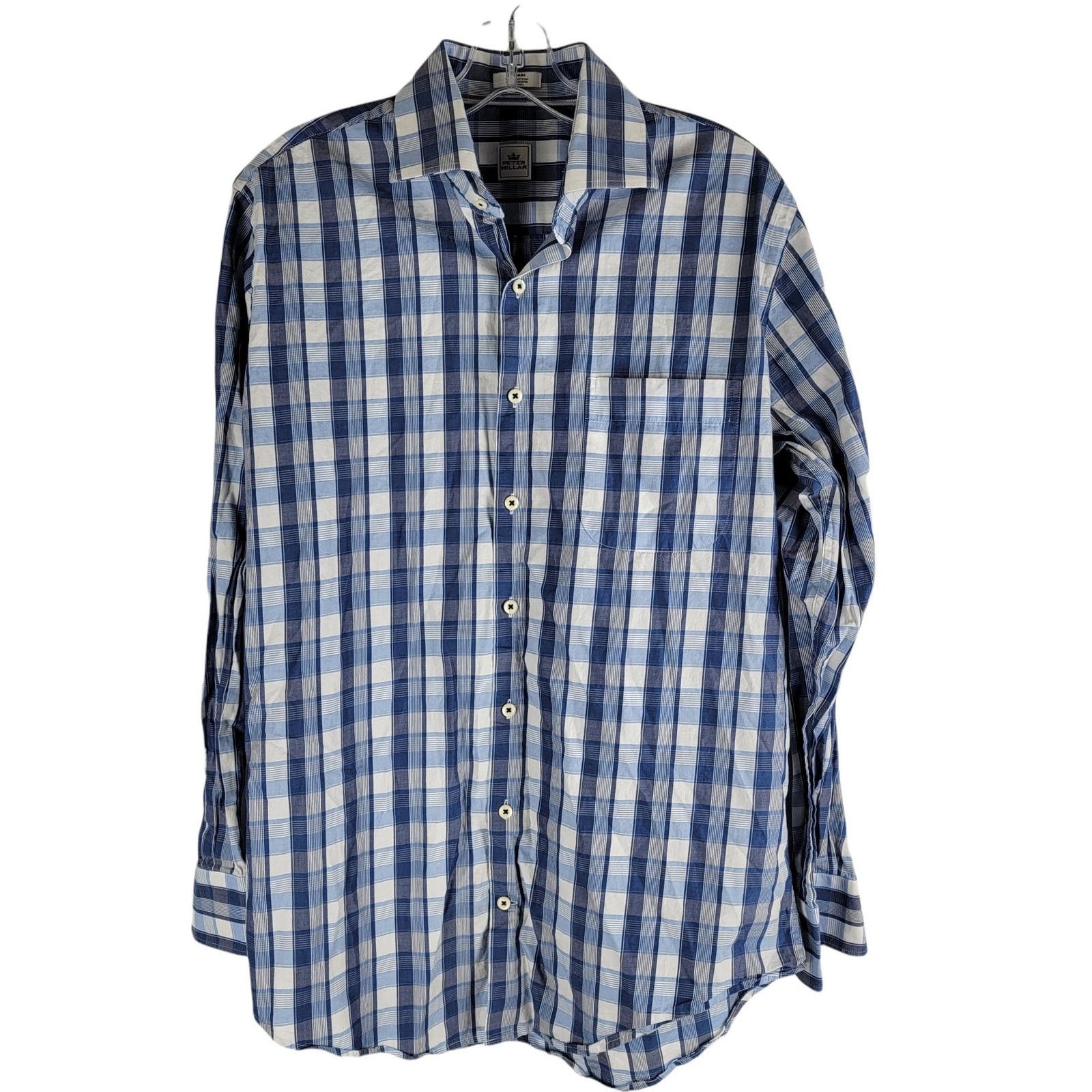 Peter Millar Peter Millar Long Sleeve Button Up Check Pattern Shirt Blue Size US M / EU 48-50 / 2 - 2 Thumbnail