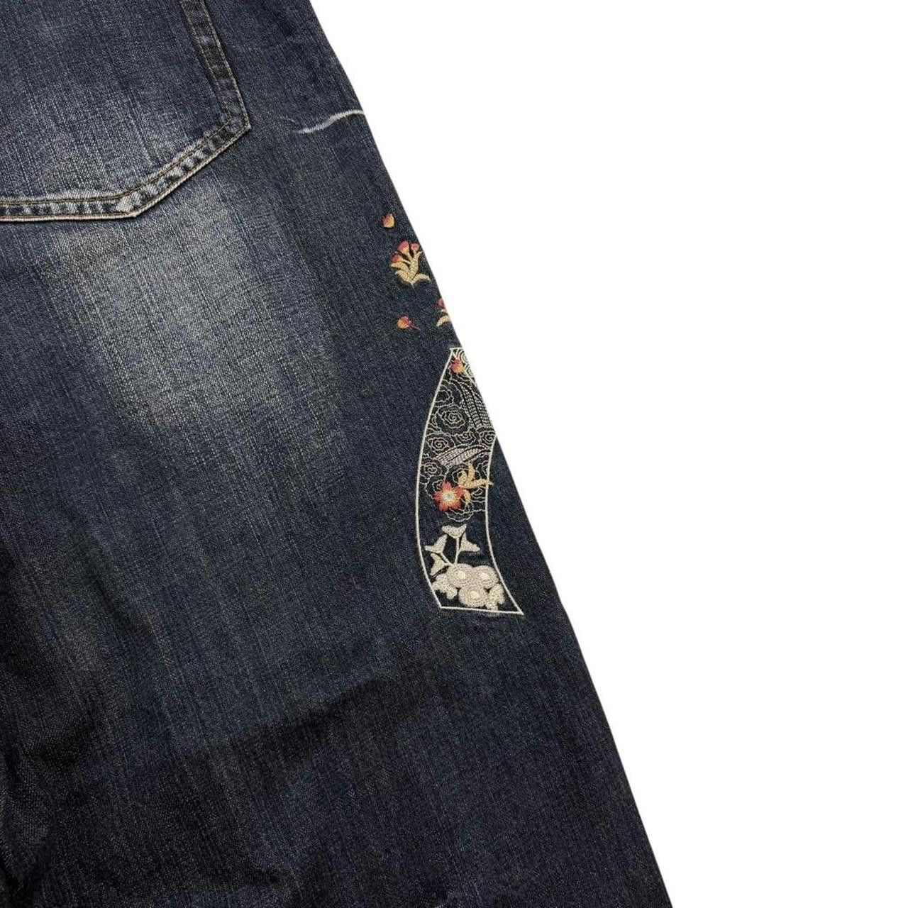Karakuri Tamashii Karakuri Tamashii Embroidered Floral Japanese Jeans Waist 43 Size US 43 - 5 Thumbnail