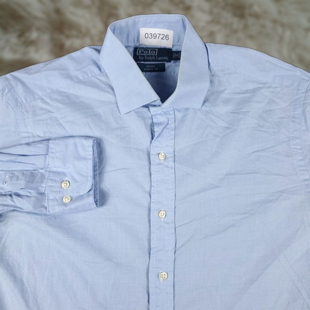 Ralph Lauren Ralph Lauren Dress Shirt Mens 16 Blue Long Sleeve Button Up Classic Cotton Size 42R - 1 Thumbnail