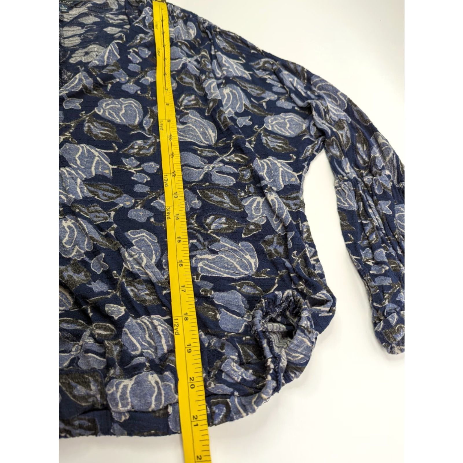 Lucky Brand Lucky Brand Blouse Shirt Long Sleeve Floral V-Neck Juliet Sleeve Regular Size L Blue Womens Size L / US 10 / IT 46 - 6 Thumbnail