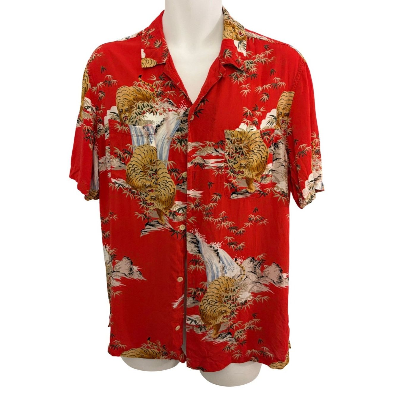 AllSaints Tagise Tiger Print Relaxed Short Sleeve Size Large