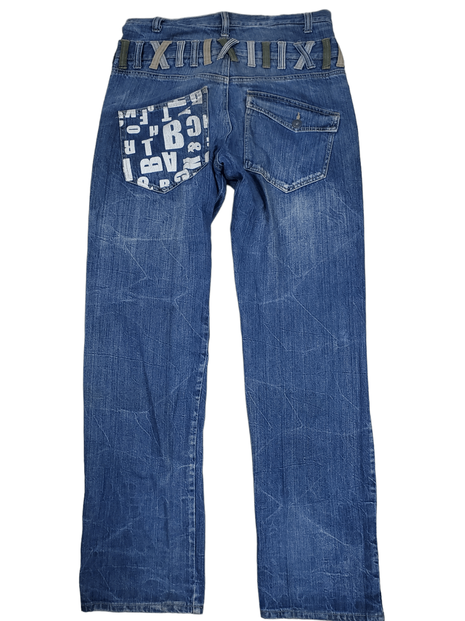 Japanese Brand × Vintage 🔥Vintage Denim Double Waist Blue Flared🔥 Size US 35 - 2 Thumbnail