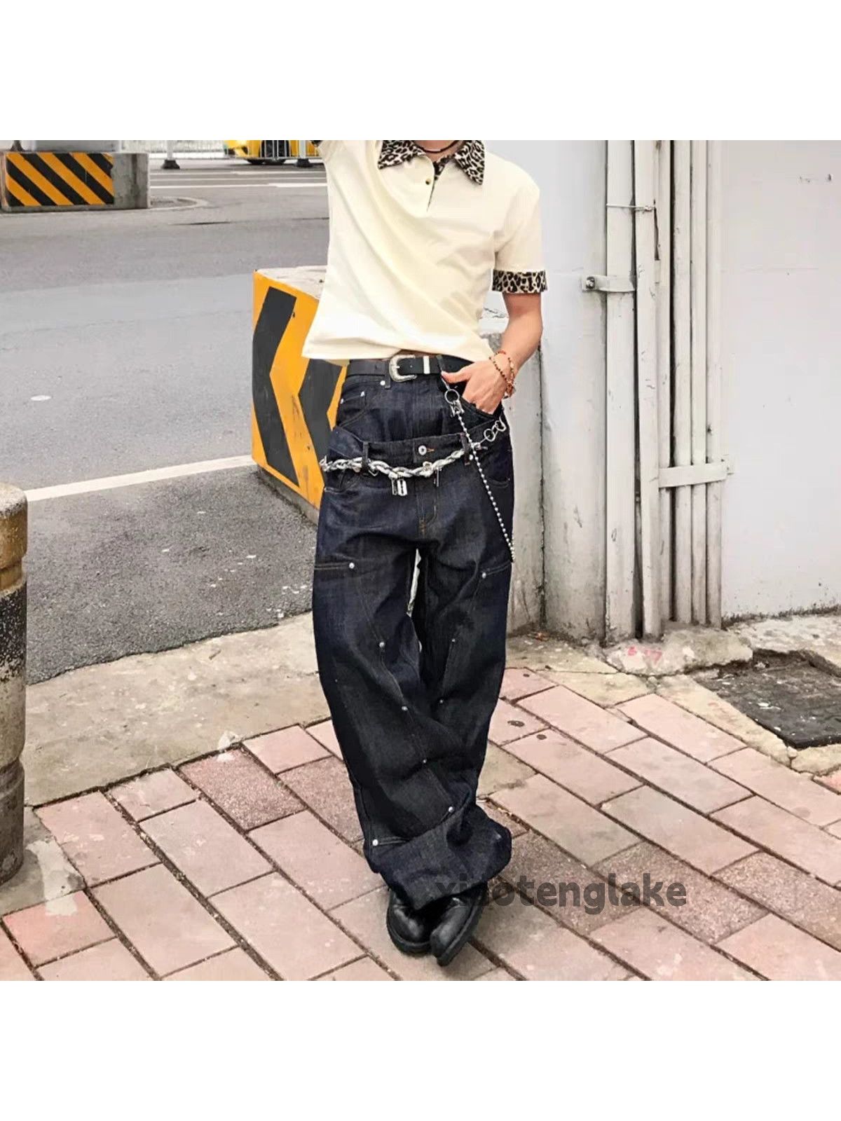 Unisex utility loose baggy carpenter hiphop cargo pants
