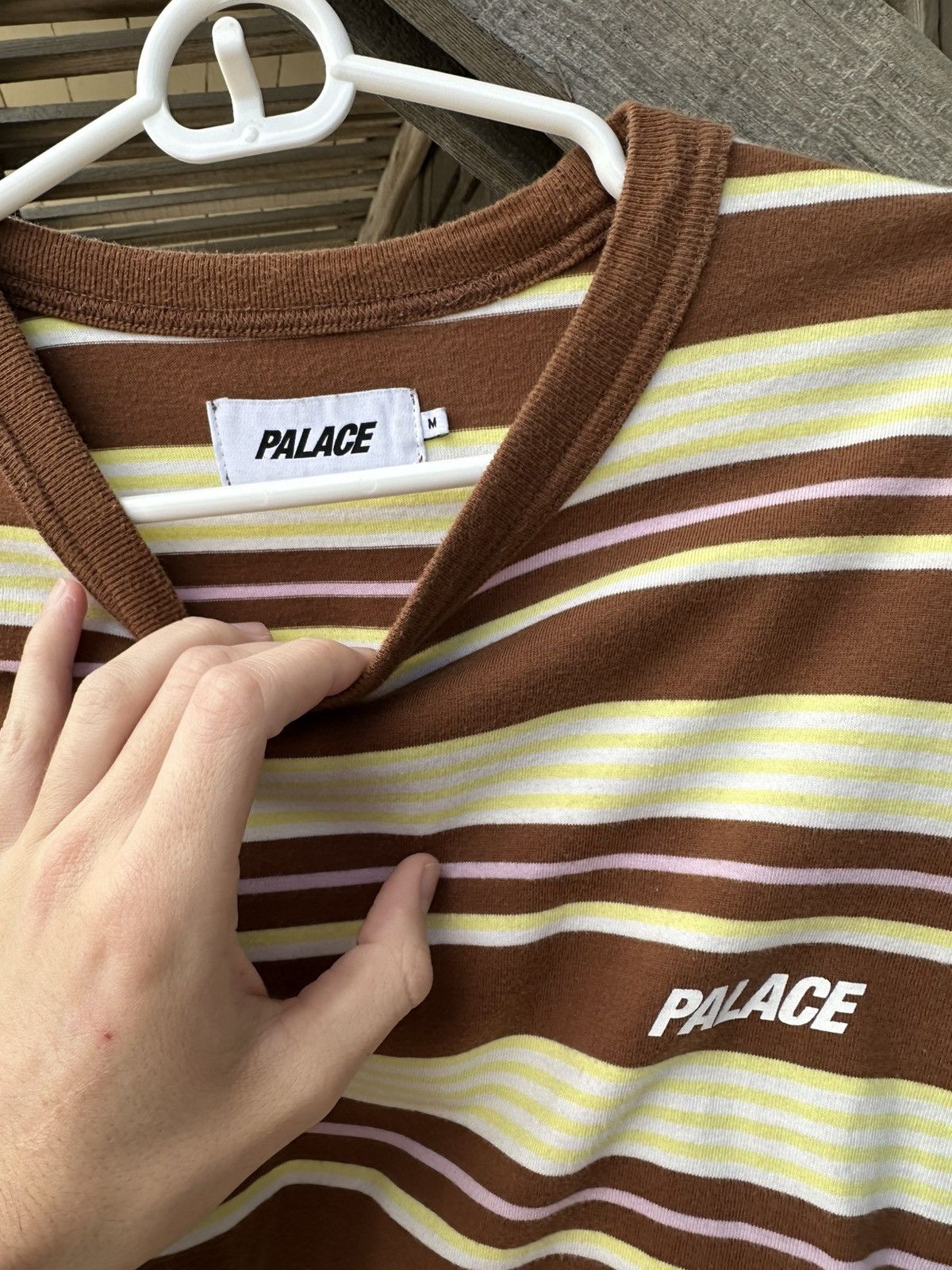 Palace Palace Stripe T-Shirt Brown M Size US M / EU 48-50 / 2 - 2 Thumbnail